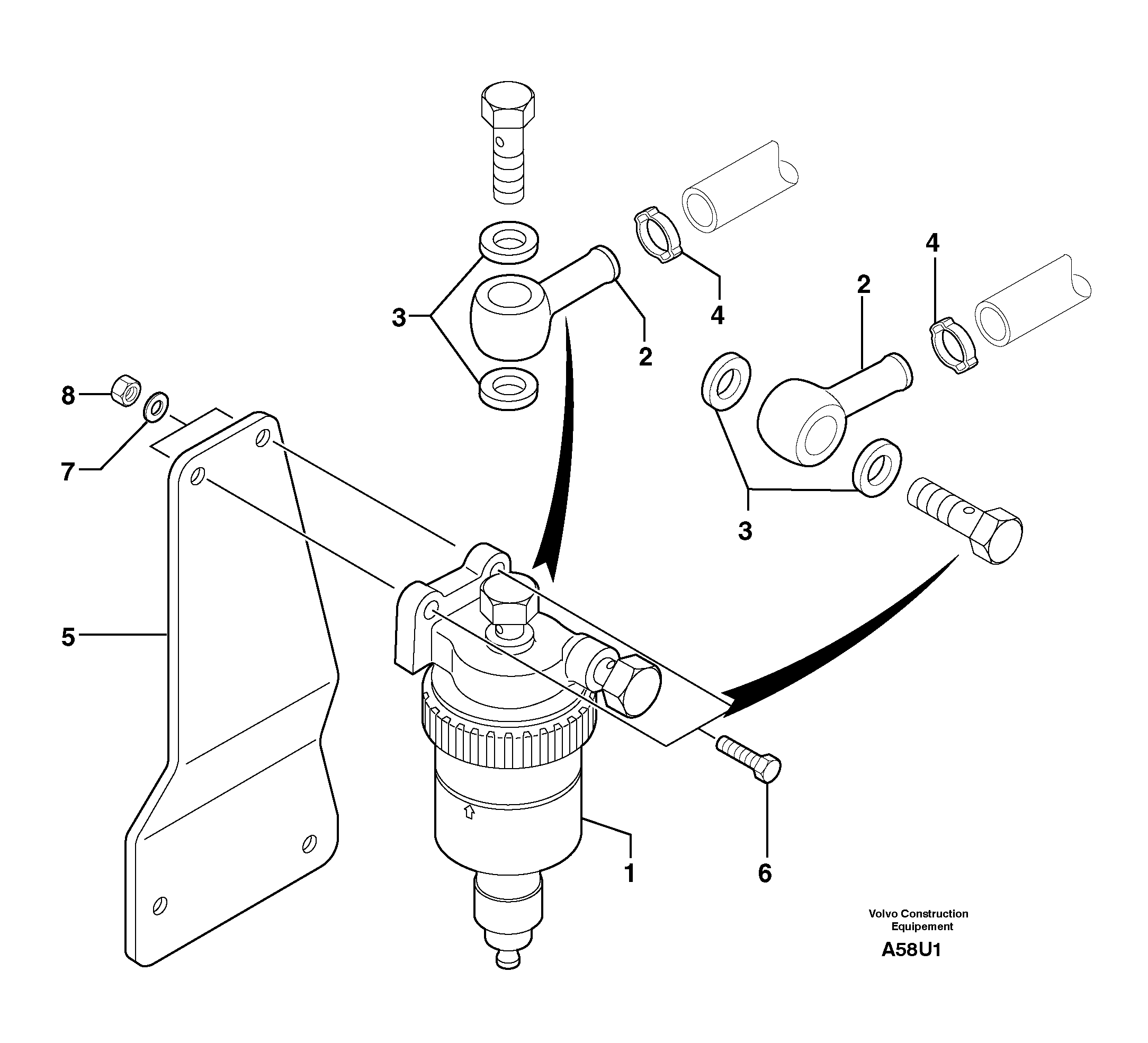 Схема запчастей Volvo EW70 - 104228 Sediment bowl EW70VV TYPE 262