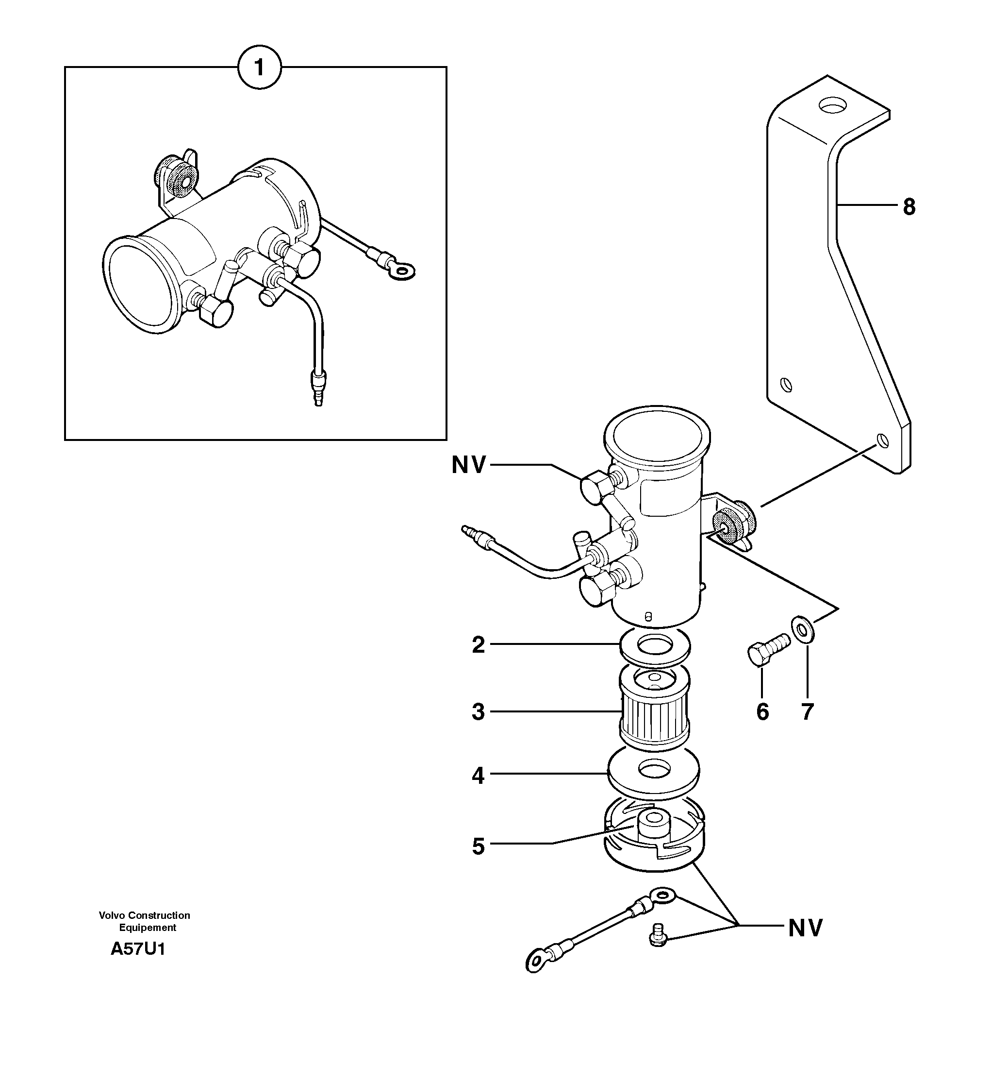 Схема запчастей Volvo EW70 - 97467 Fuel pump EW70 TYPE 262