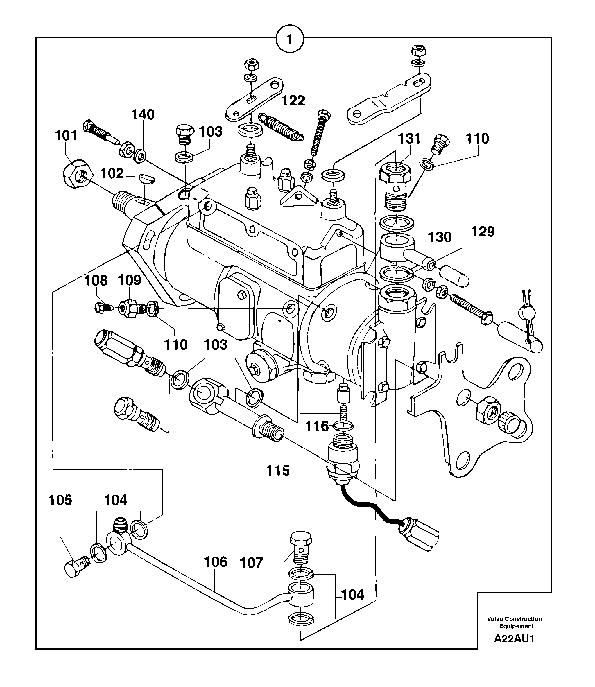 Схема запчастей Volvo EW70 - 3473 Насос EW70 TYPE 262