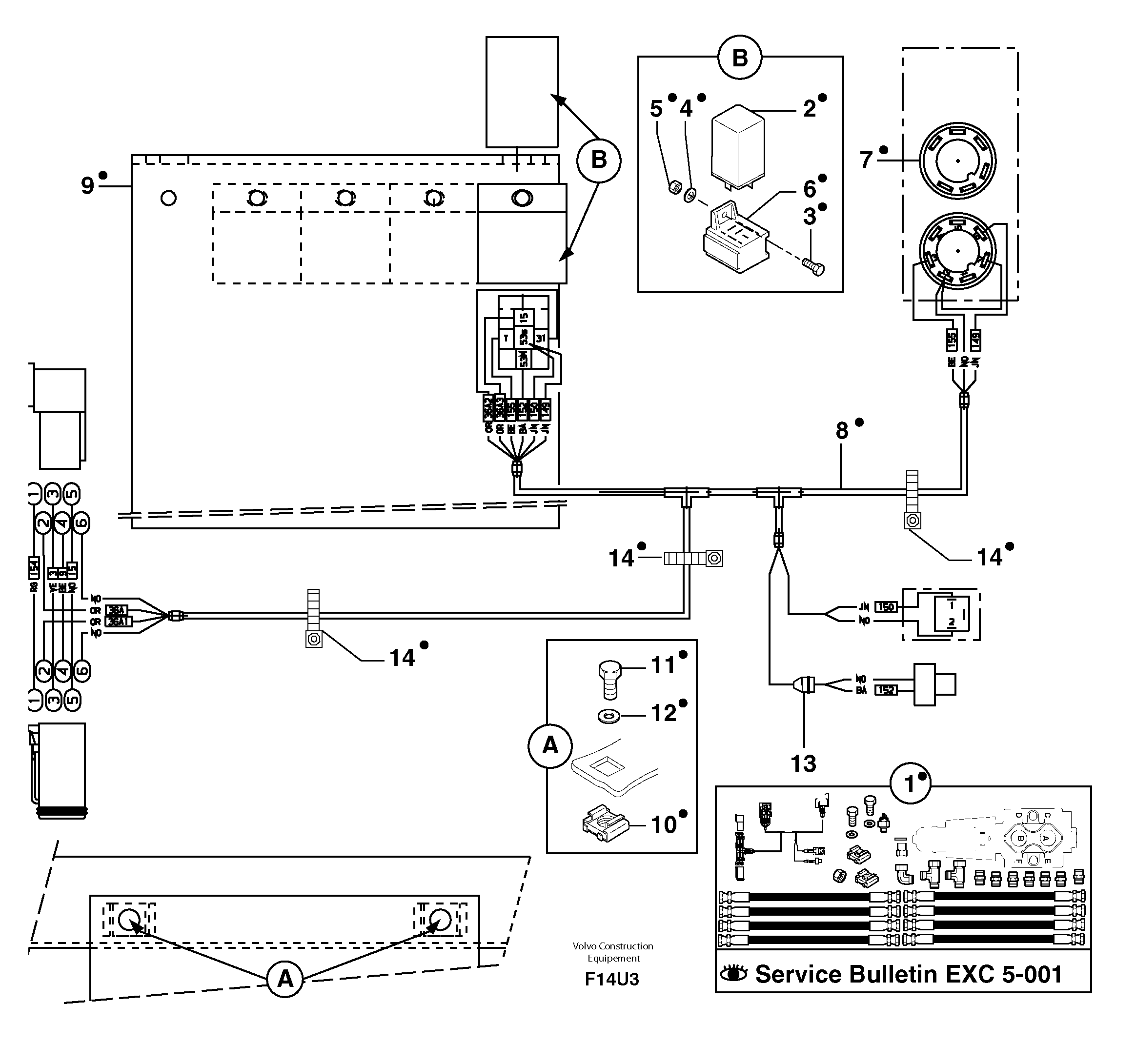 Схема запчастей Volvo EW70 - 34590 Electrical system / for brake EW70VV TYPE 262