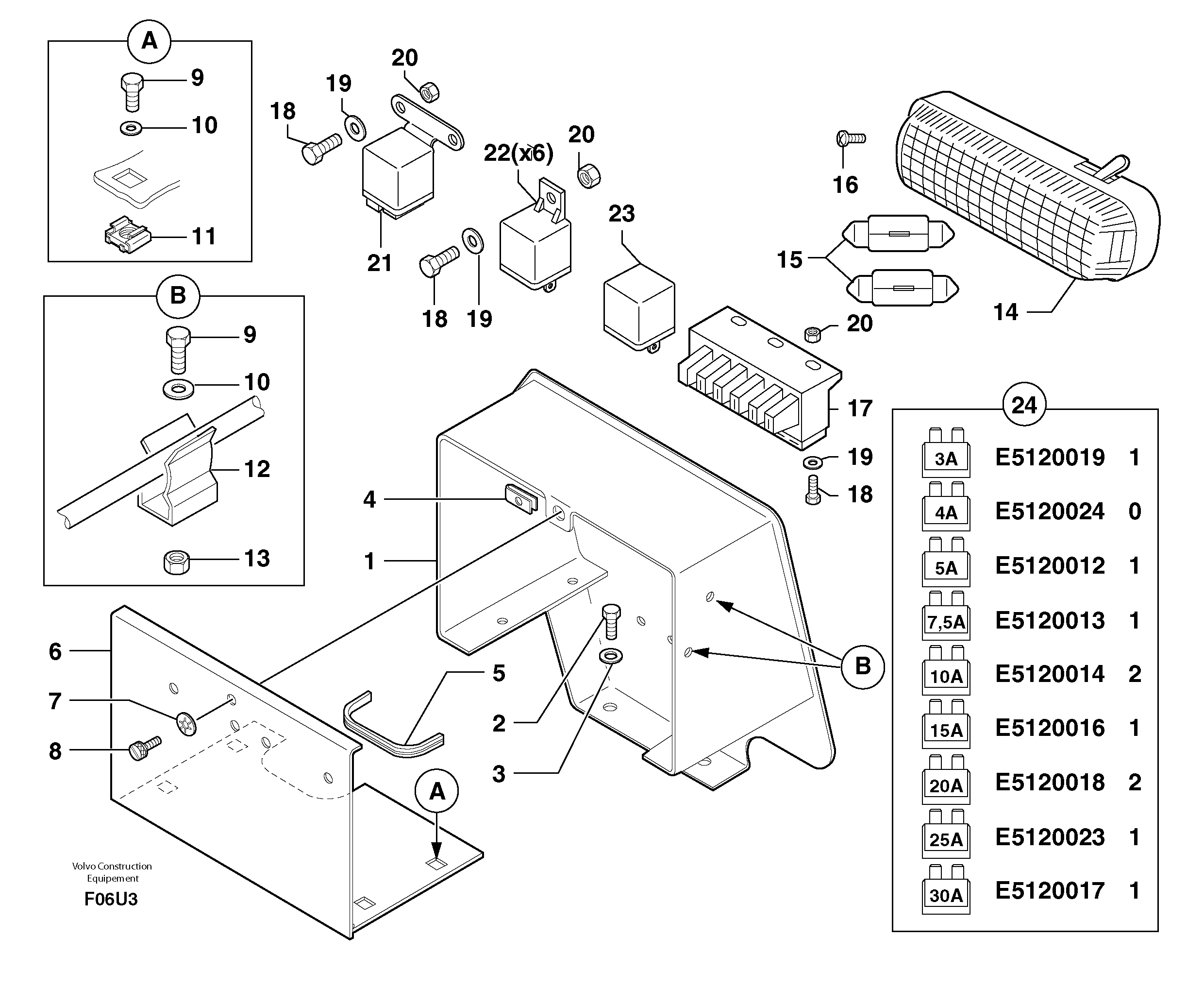 Схема запчастей Volvo EW70 - 102723 Electrical equipment EW70VV TYPE 262