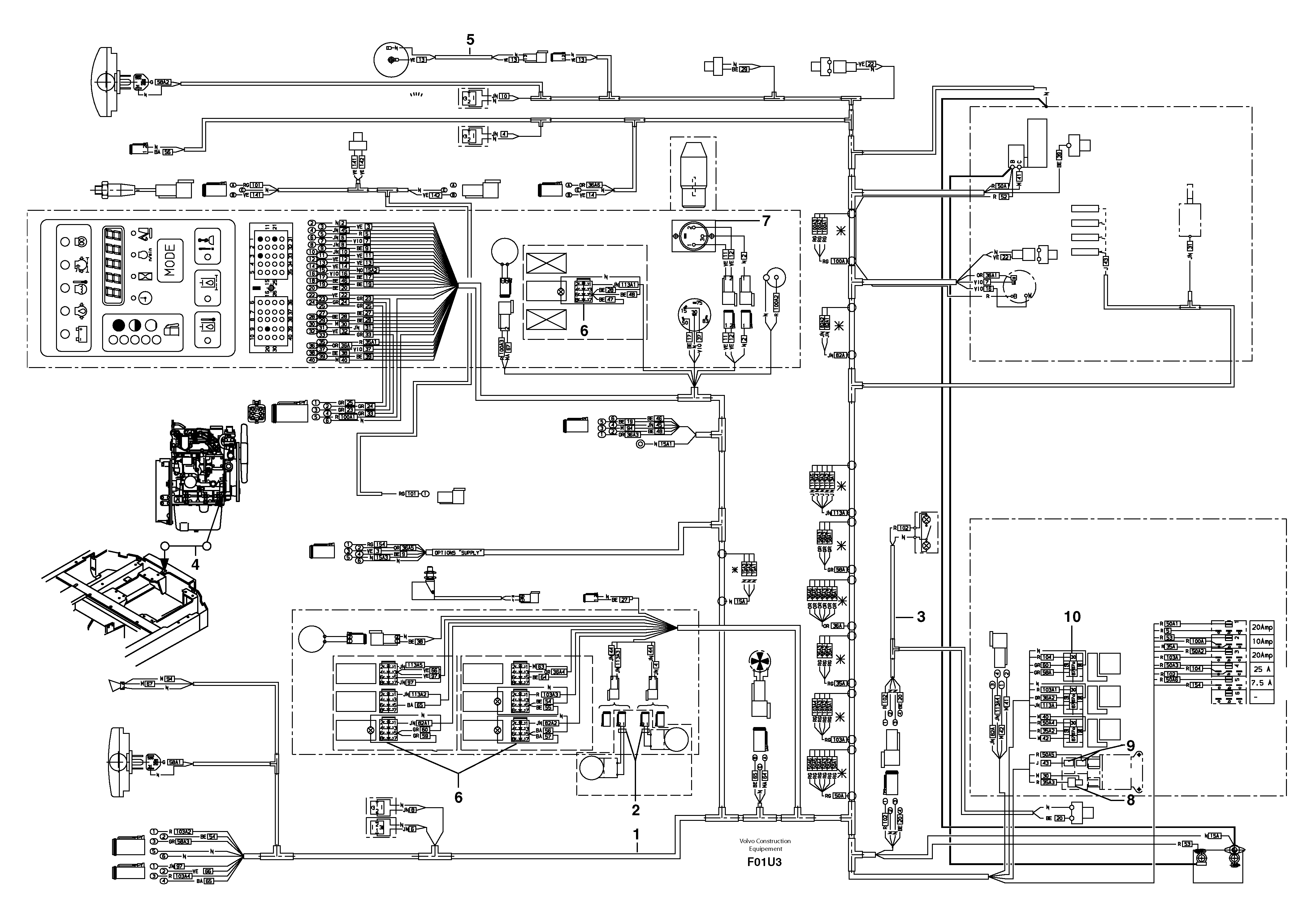 Схема запчастей Volvo EW70 - 44900 Electrical system / with Puma EW70 TYPE 262