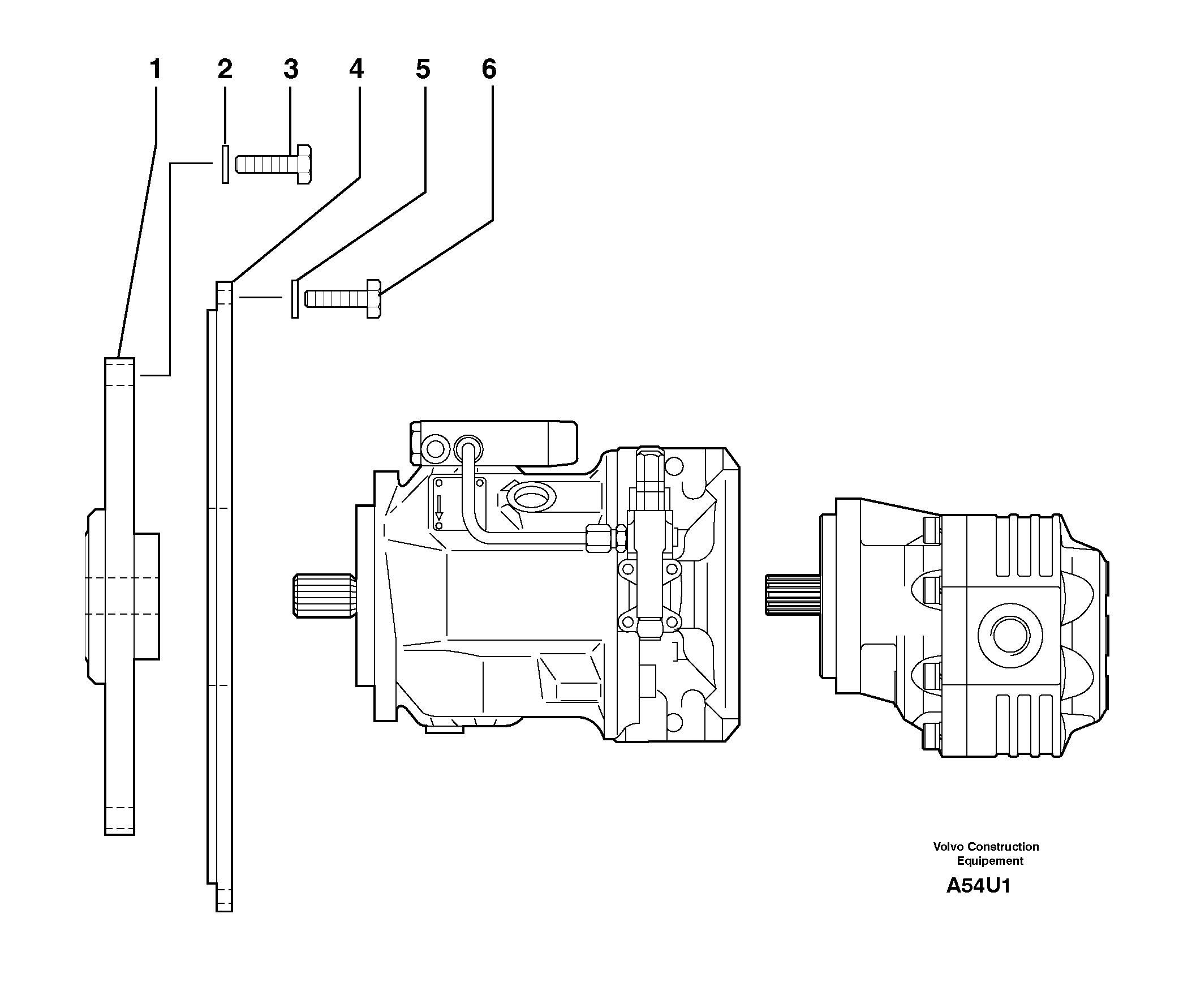 Схема запчастей Volvo EW70 - 7415 Engine coupling / hydraulic pump EW70VV TYPE 262