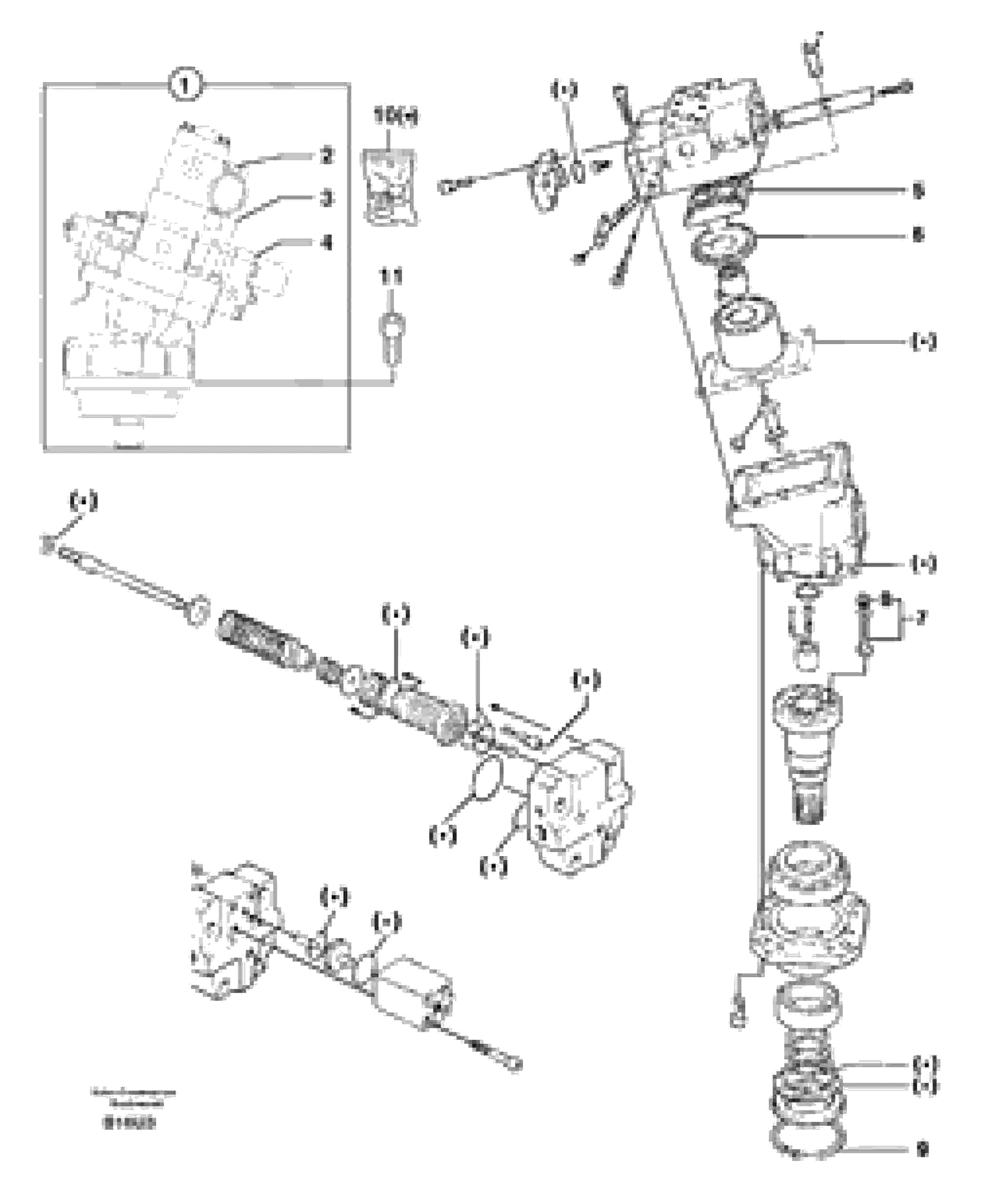 Схема запчастей Volvo EW70 - 6609 Hydraulic motor : travelling EW70 TYPE 262