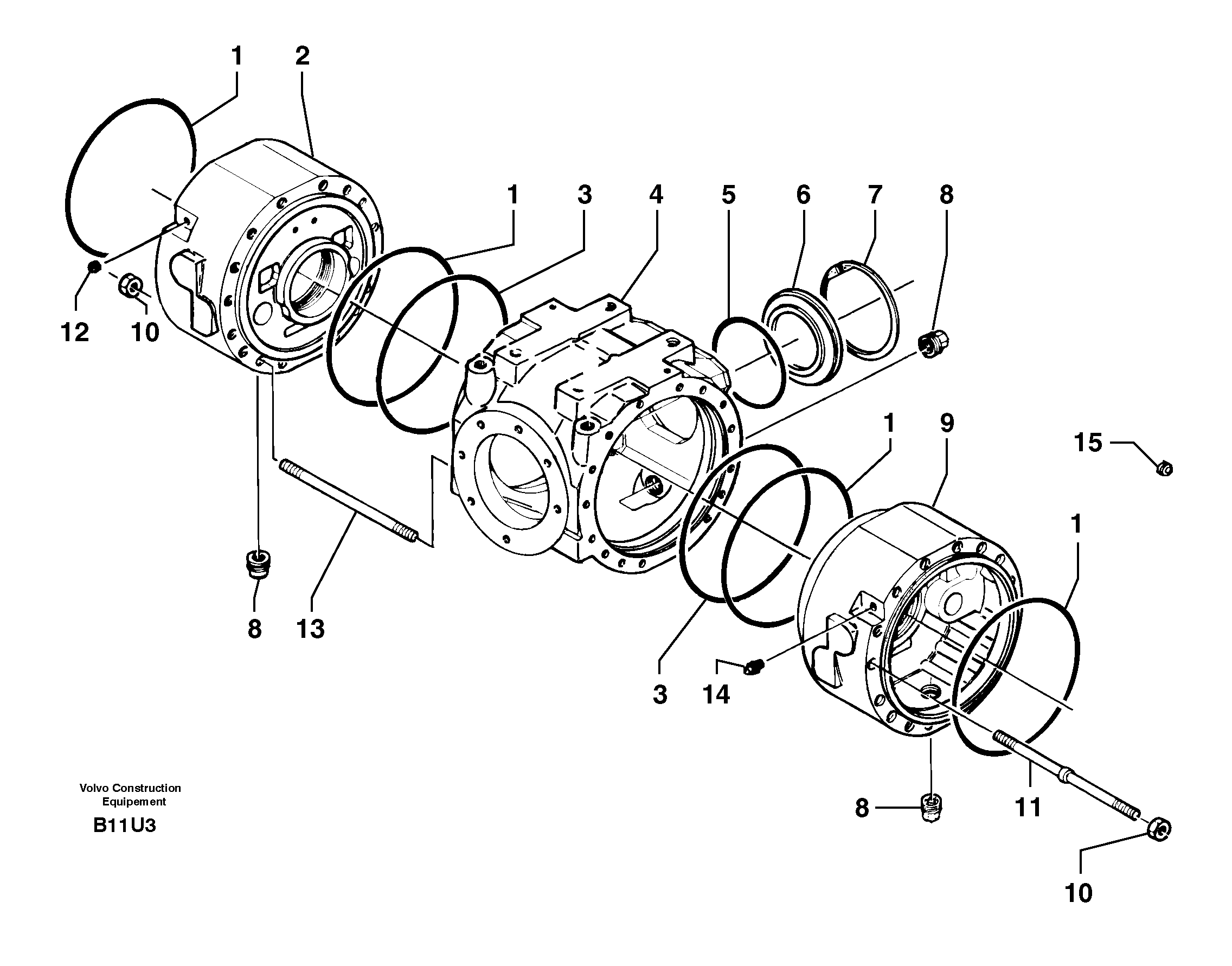 Схема запчастей Volvo EW70 - 7437 Rear axle ( 1660 ) : sump EW70VV TYPE 262