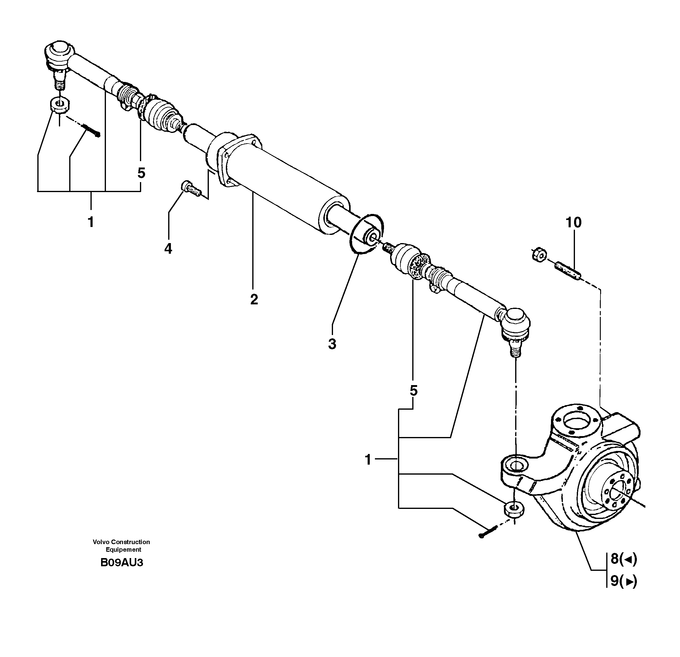 Схема запчастей Volvo EW70 - 7560 Поворотный механизм переднего моста (1660) EW70VV TYPE 262