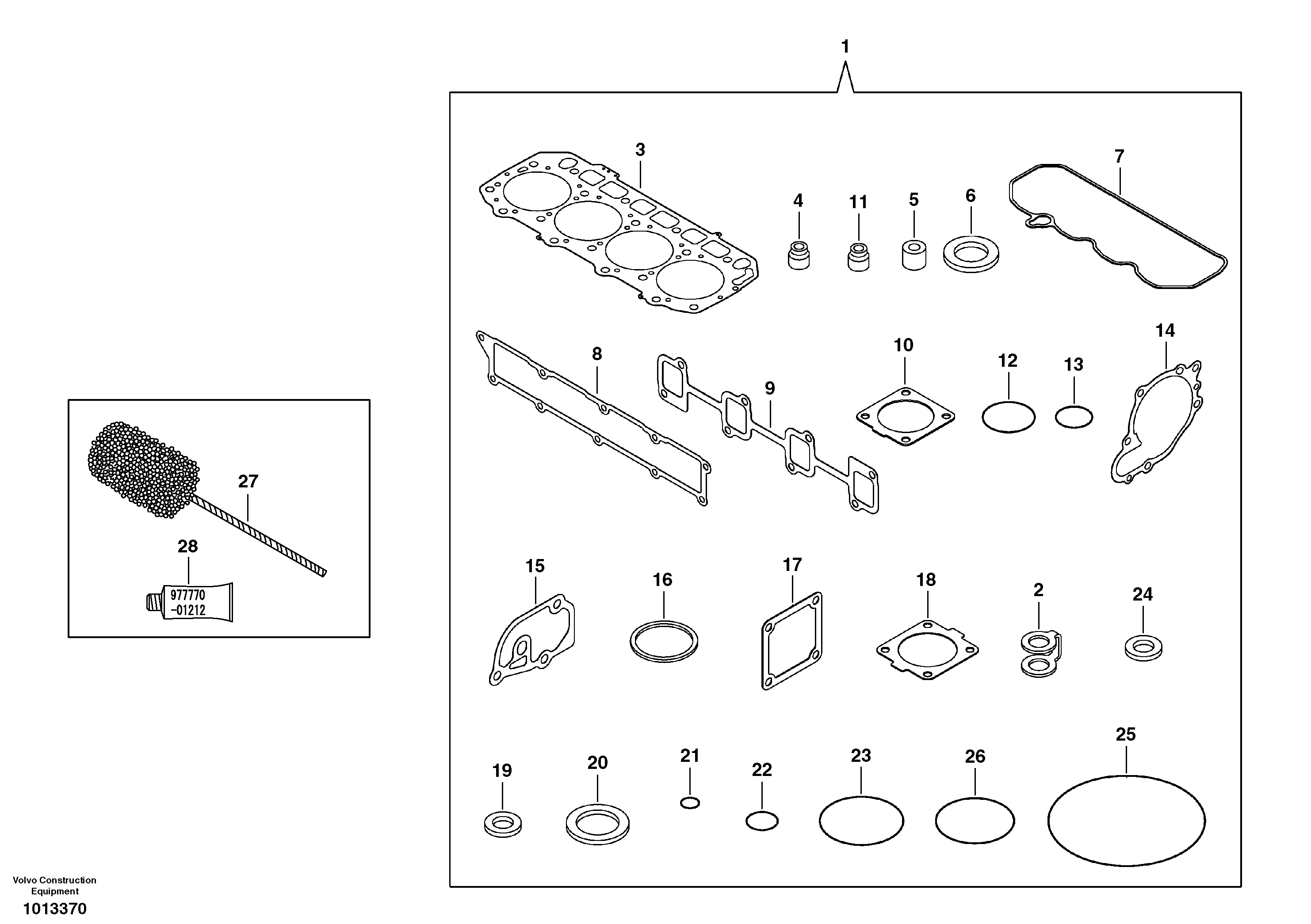 Схема запчастей Volvo ECR88 - 53384 Ремкомплект двигателя ECR88 S/N 10001-14010