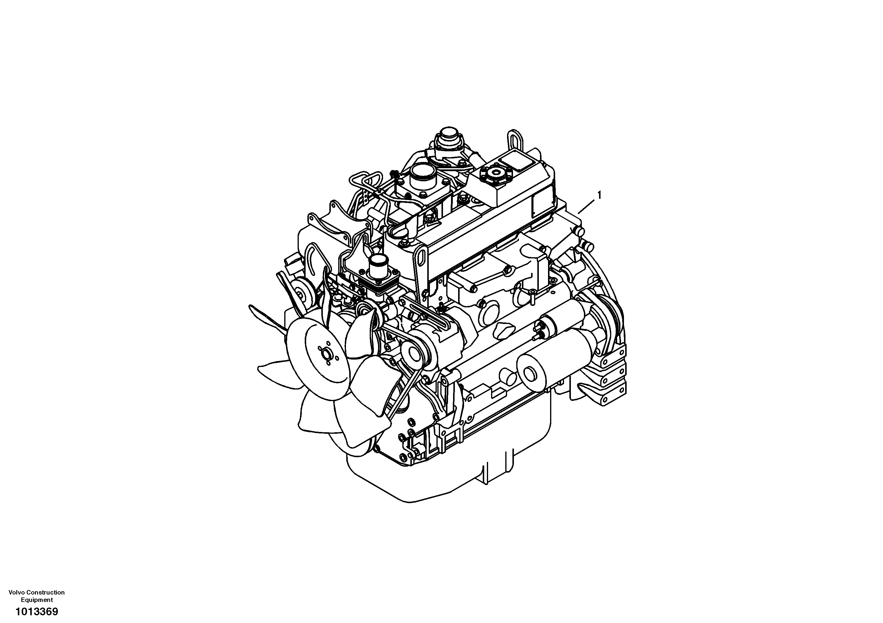 Схема запчастей Volvo ECR88 - 70043 Двигатель в сборе ECR88 S/N 10001-14010