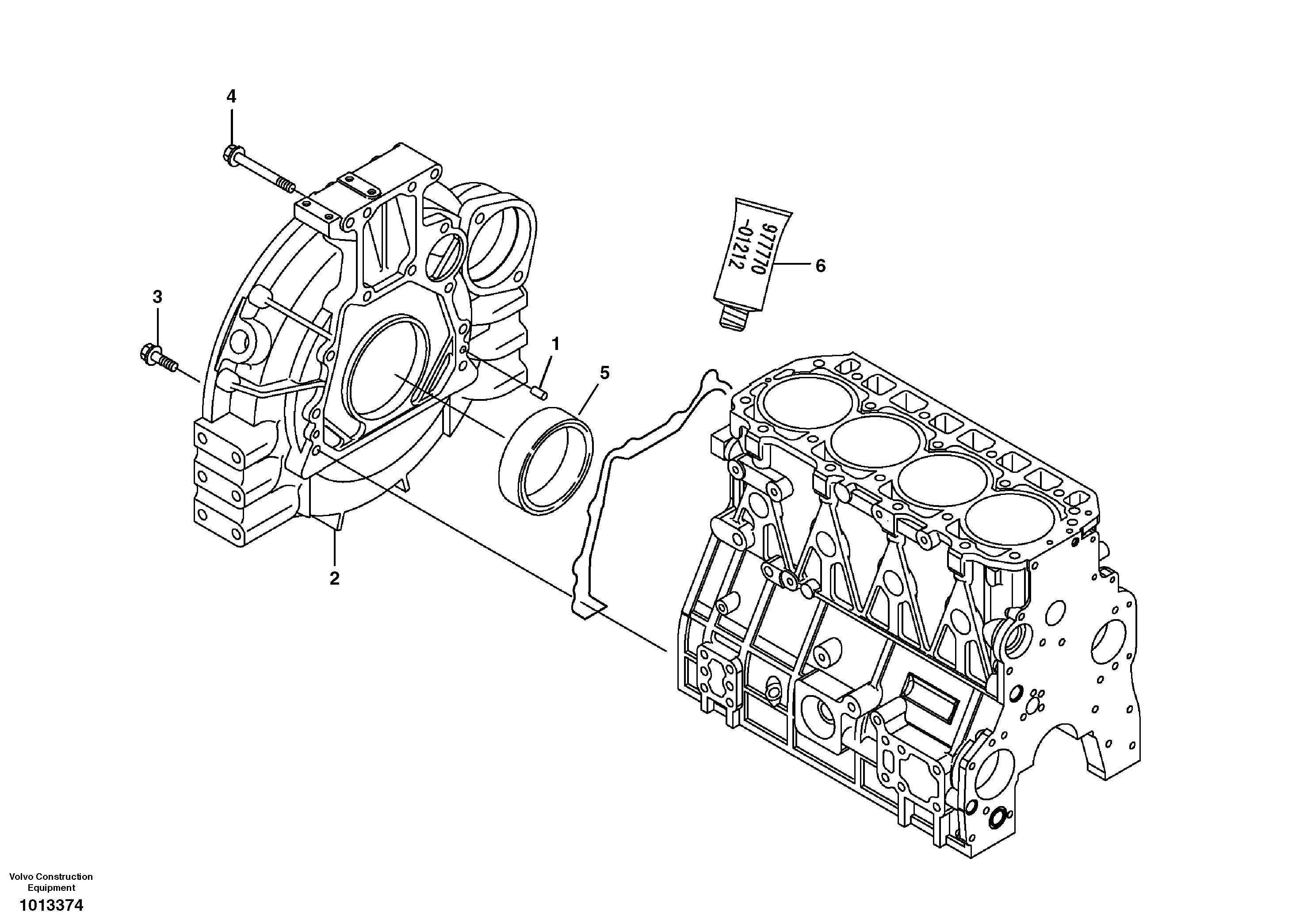Схема запчастей Volvo ECR88 - 30072 Картер маховика ECR88 S/N 10001-14010