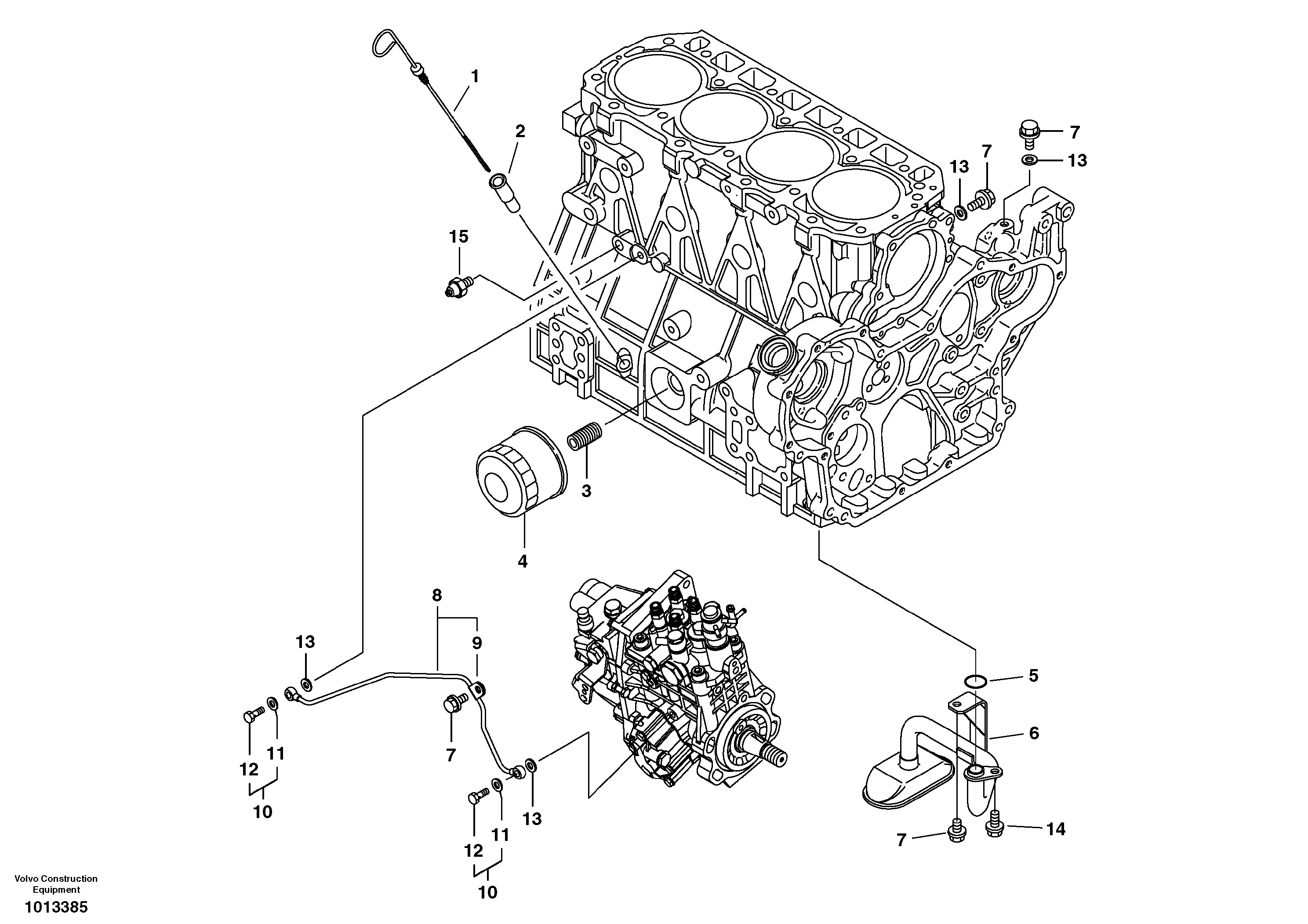 Схема запчастей Volvo ECR88 - 53386 Система масляной смазки ECR88 S/N 10001-14010