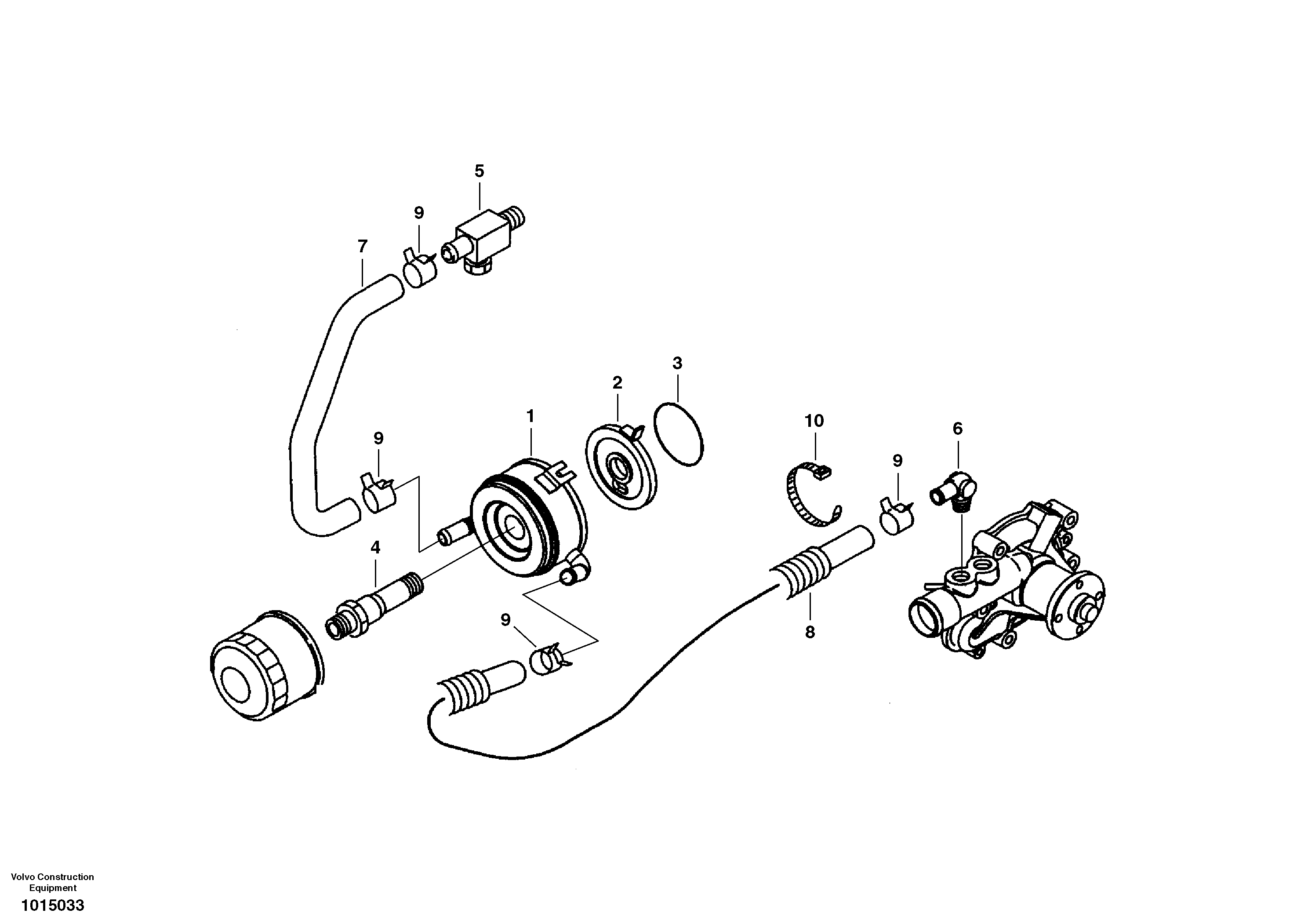 Схема запчастей Volvo ECR88 - 26386 Масляный радиатор ECR88 S/N 10001-14010