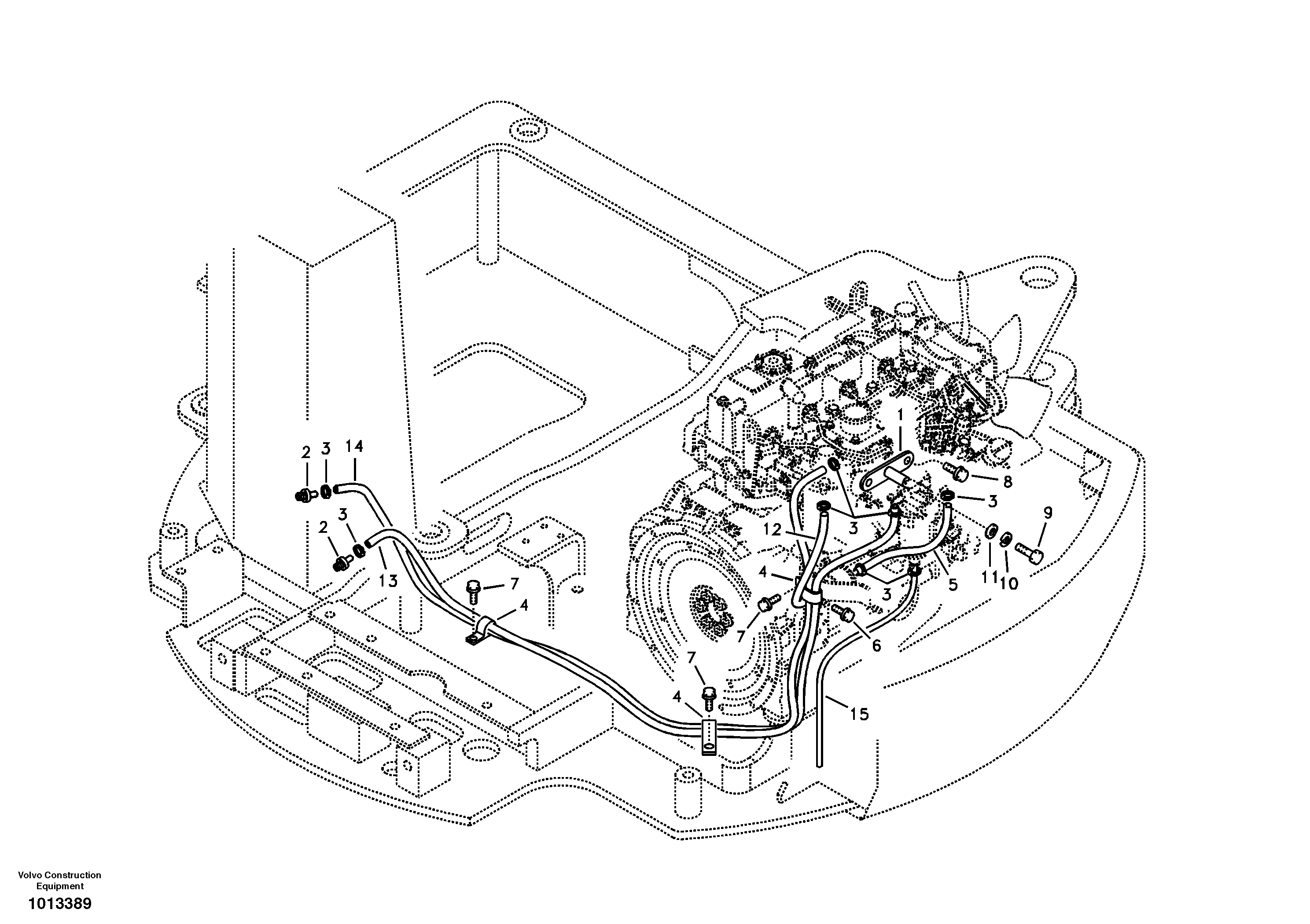 Схема запчастей Volvo ECR88 - 10006 Fuel pipe - Fuel tank ECR88 S/N 10001-14010