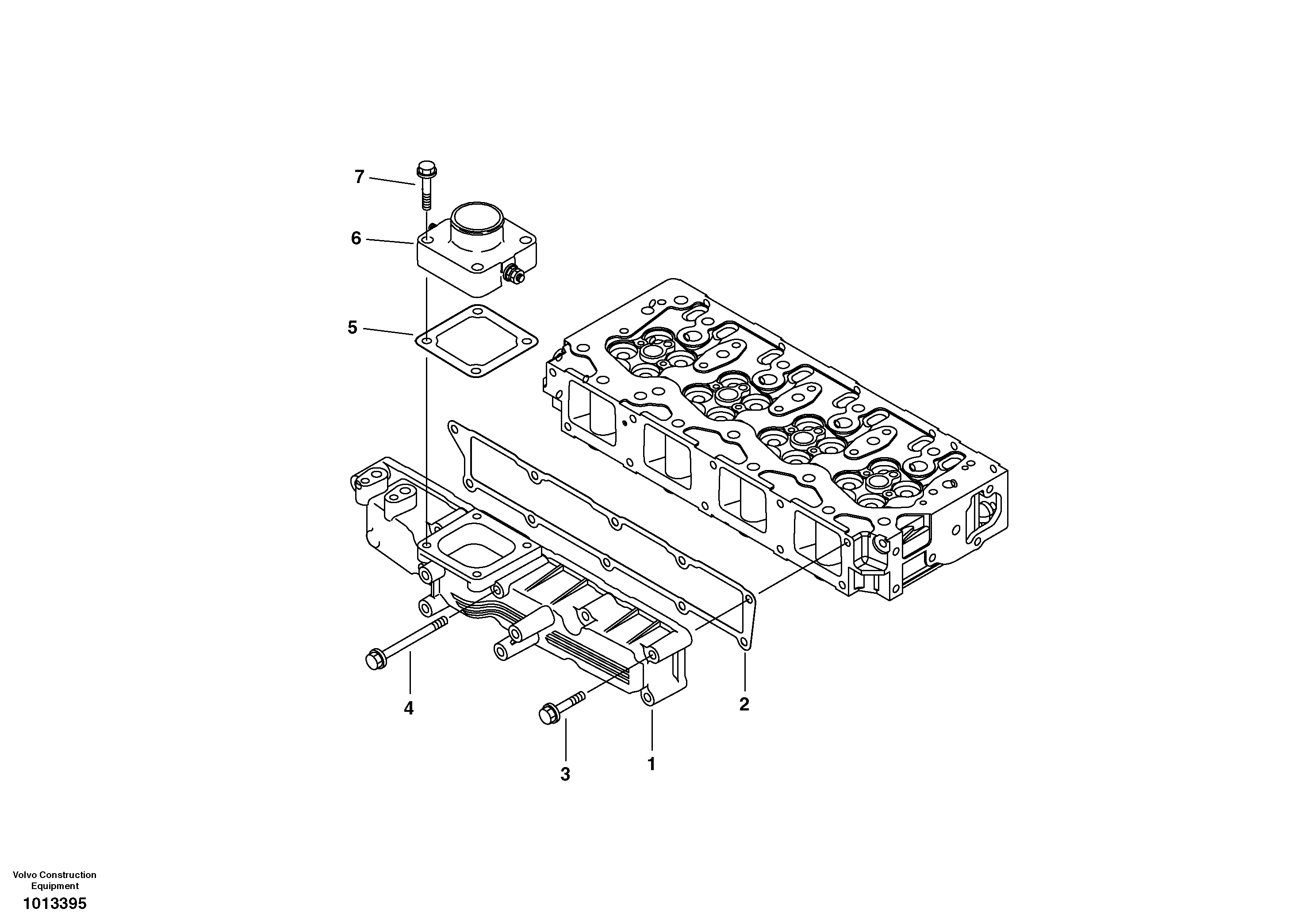 Схема запчастей Volvo ECR88 - 42357 Inlet manifold ECR88 S/N 10001-14010