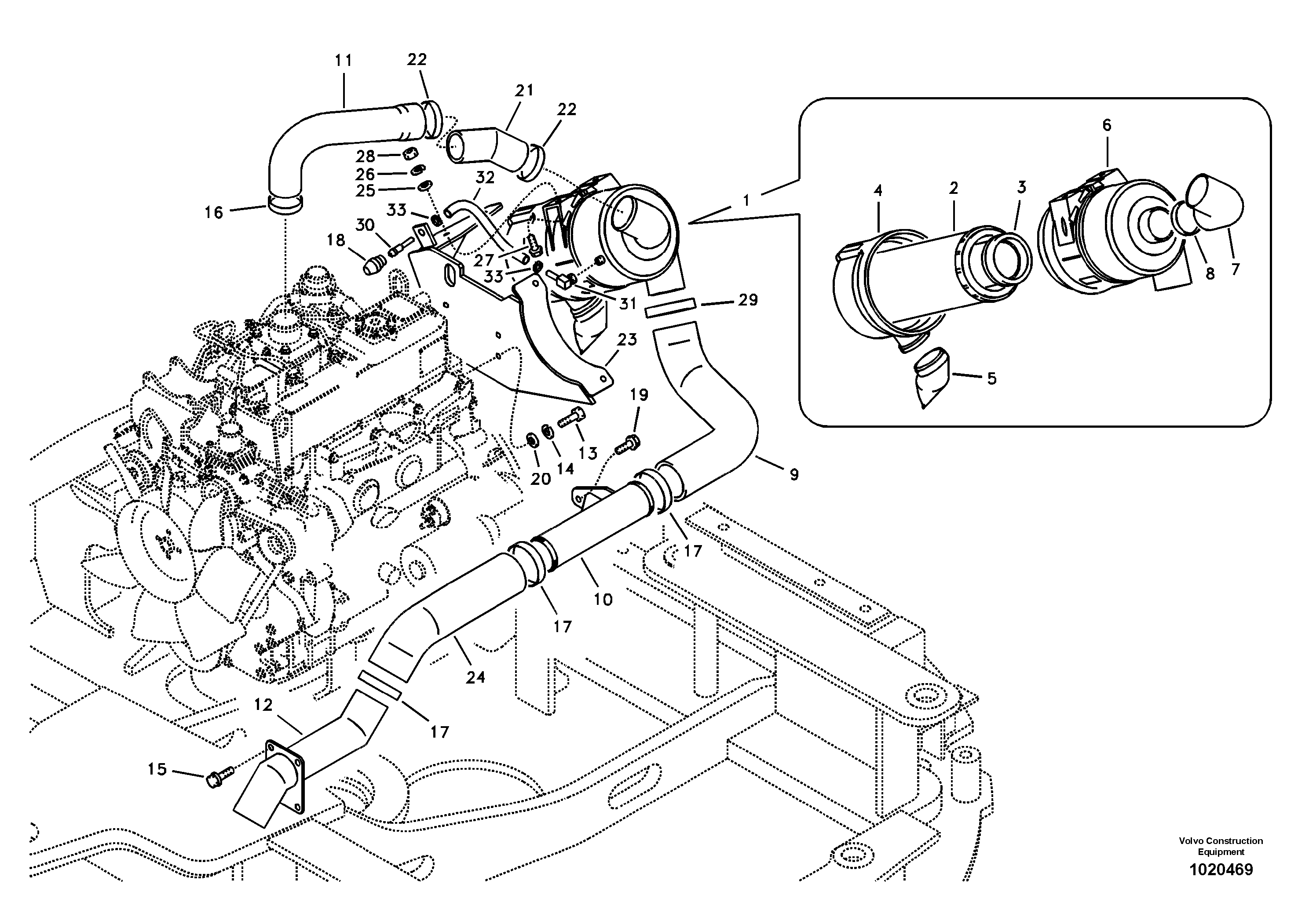 Схема запчастей Volvo ECR88 - 67400 Система впуска ECR88 S/N 10001-14010