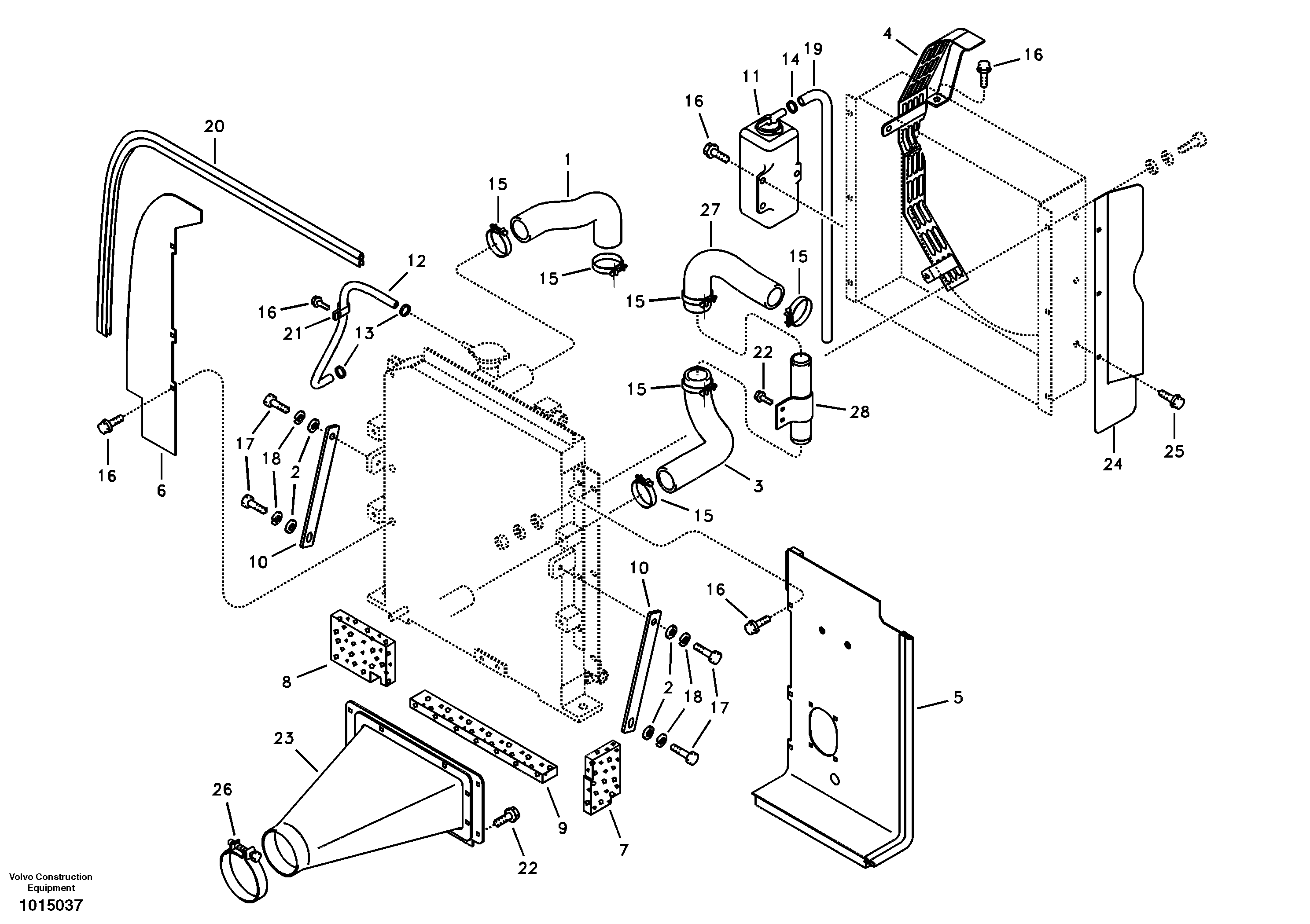 Схема запчастей Volvo ECR88 - 83663 Система охлаждения ECR88 S/N 10001-14010