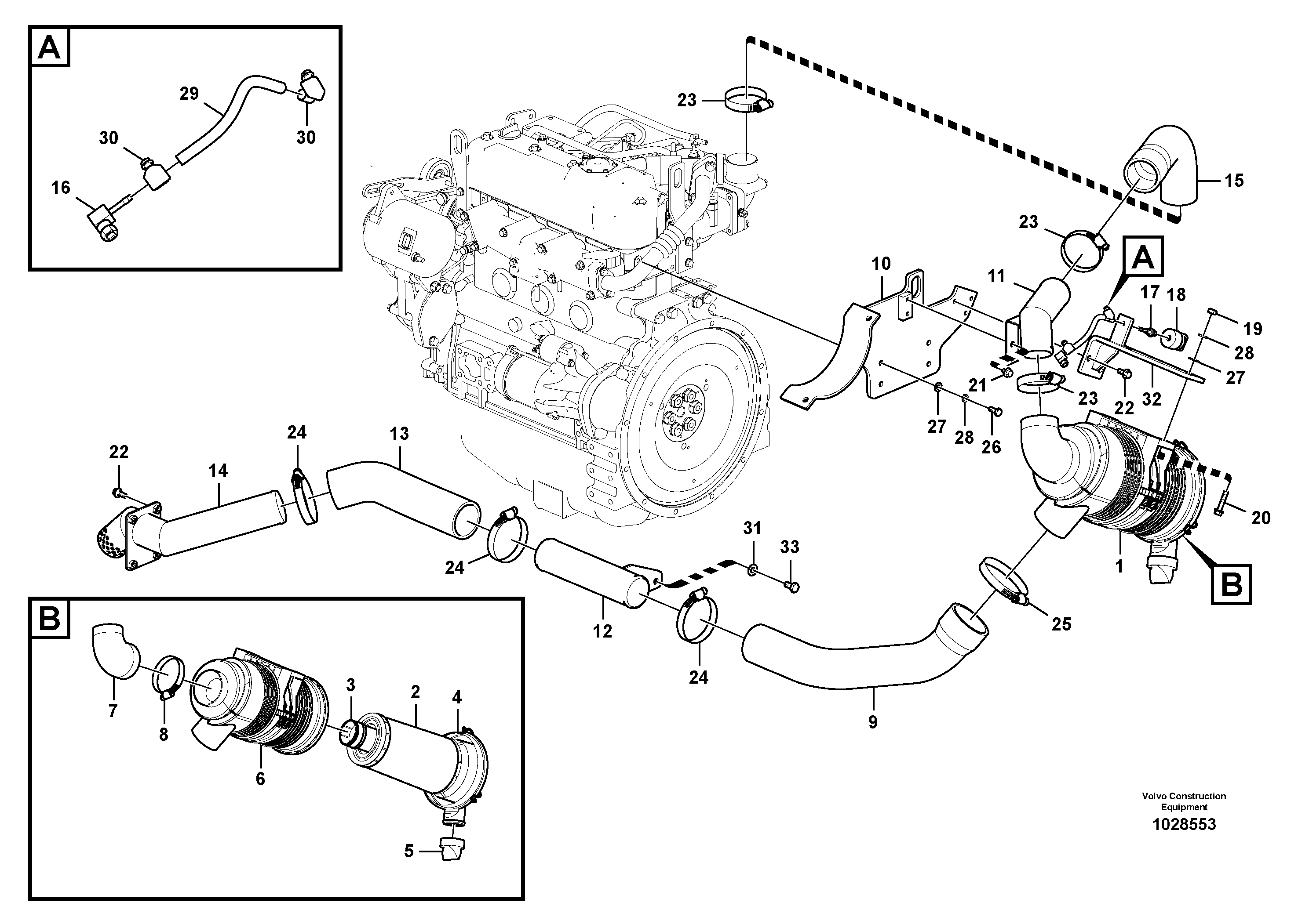 Схема запчастей Volvo ECR88 - 68230 Система впуска ECR88 S/N 14011-