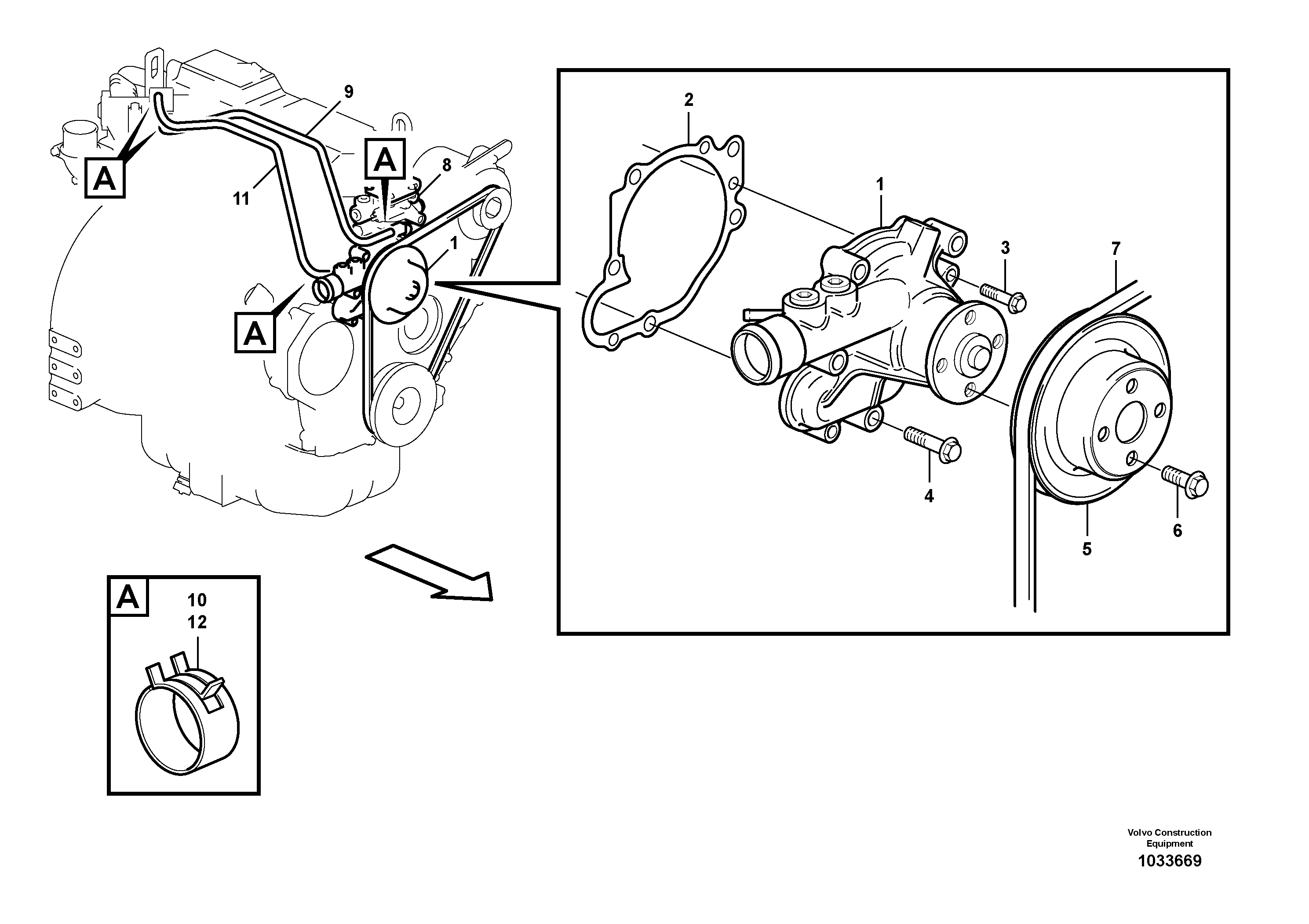 Схема запчастей Volvo ECR88 - 18902 Водяной насос ECR88 S/N 14011-