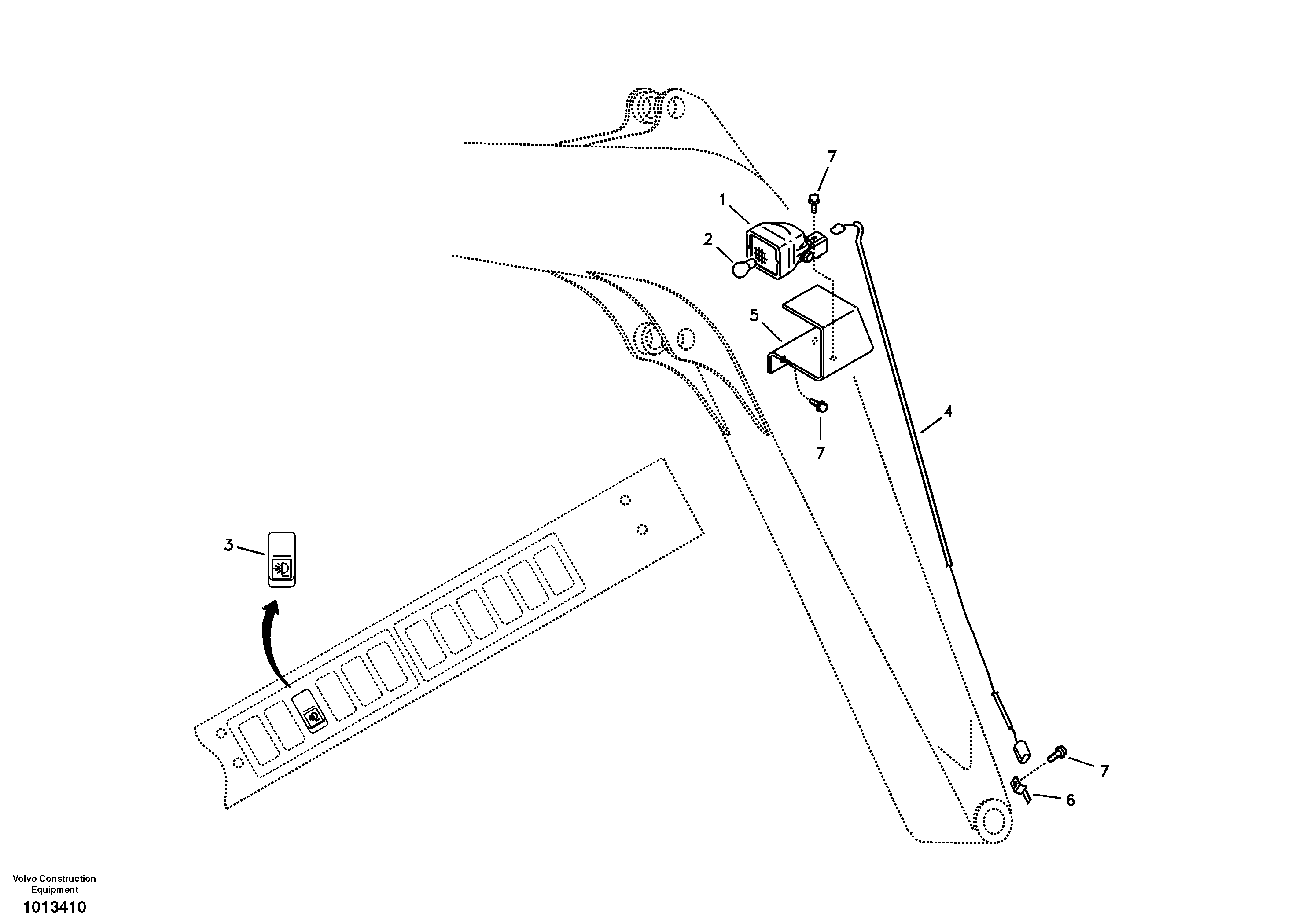 Схема запчастей Volvo ECR88 - 20233 Working lamp on boom ECR88 S/N 14011-