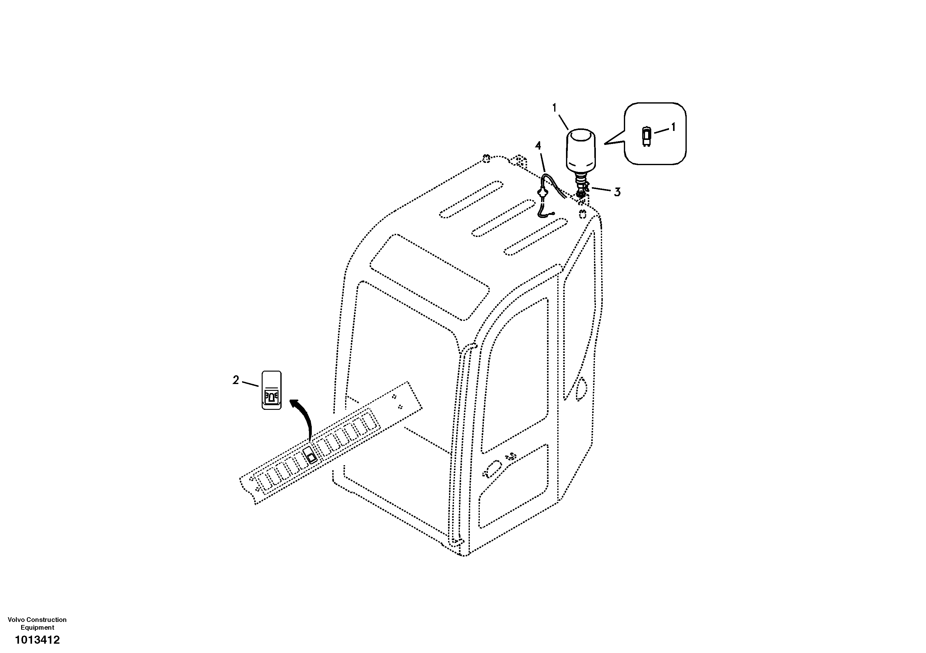 Схема запчастей Volvo ECR88 - 27657 Rotating beacon ECR88 S/N 14011-