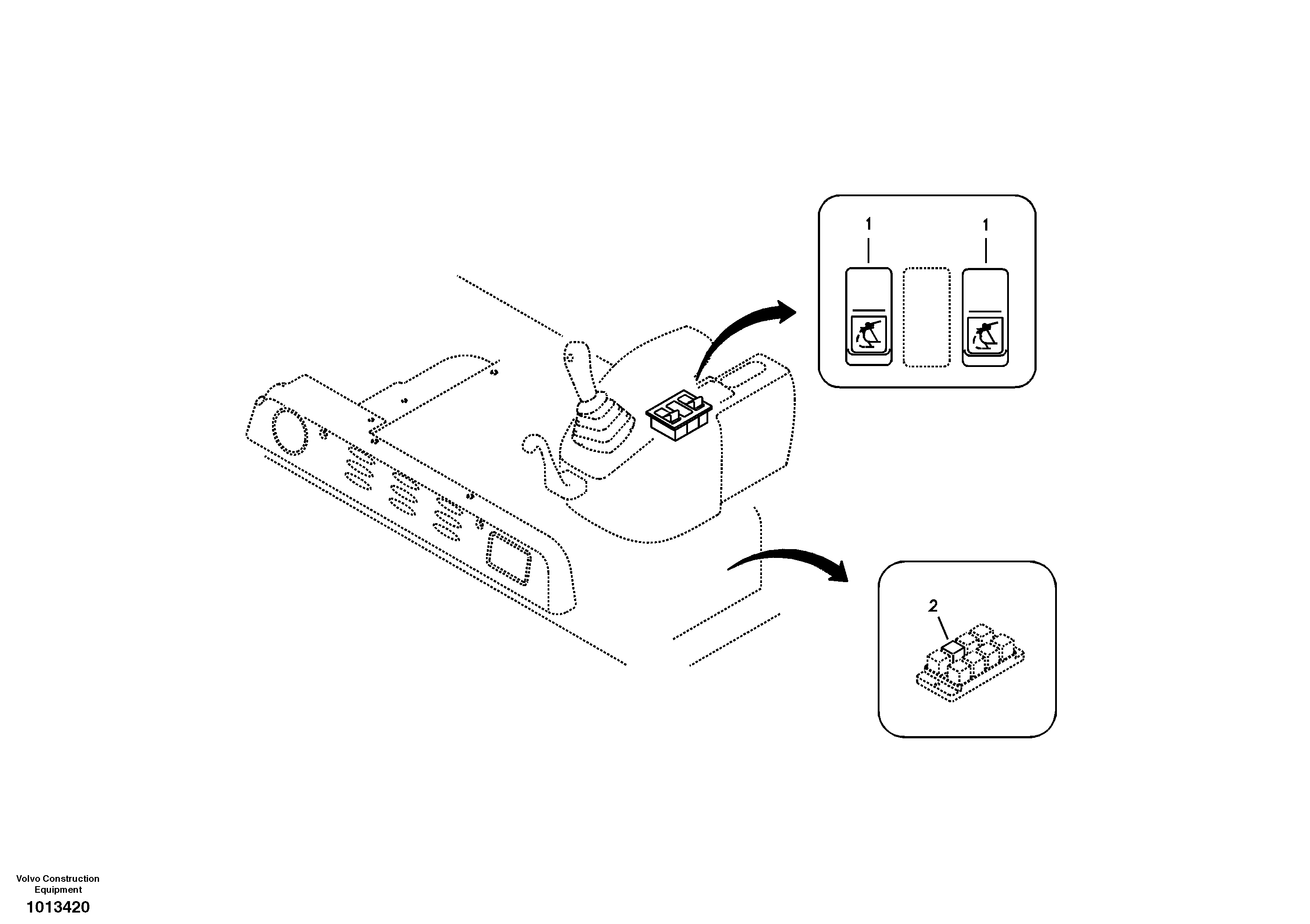 Схема запчастей Volvo ECR88 - 11195 Switch, quickfit control ECR88 S/N 14011-