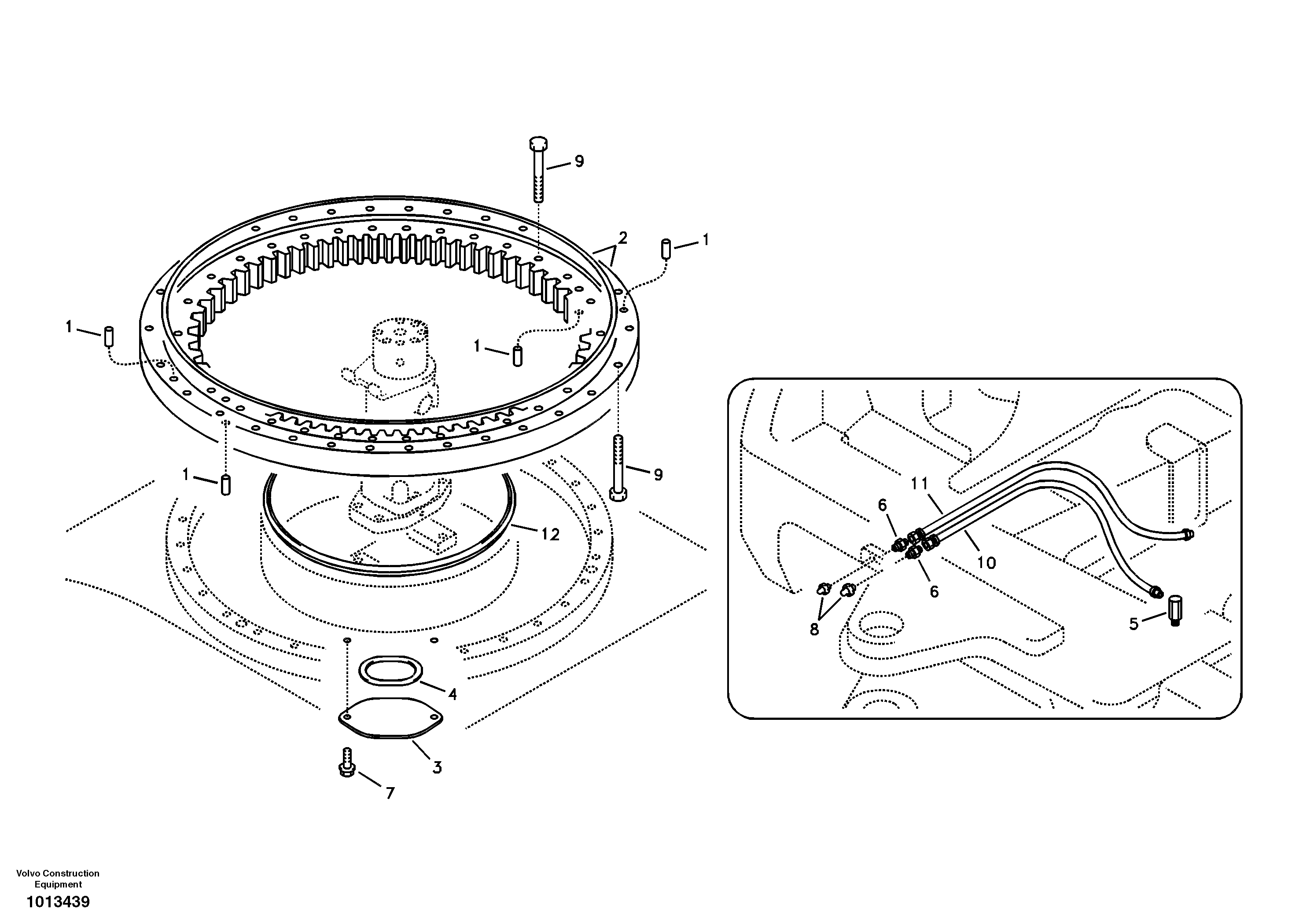 Схема запчастей Volvo ECR88 - 20141 Swing system ECR88 S/N 14011-