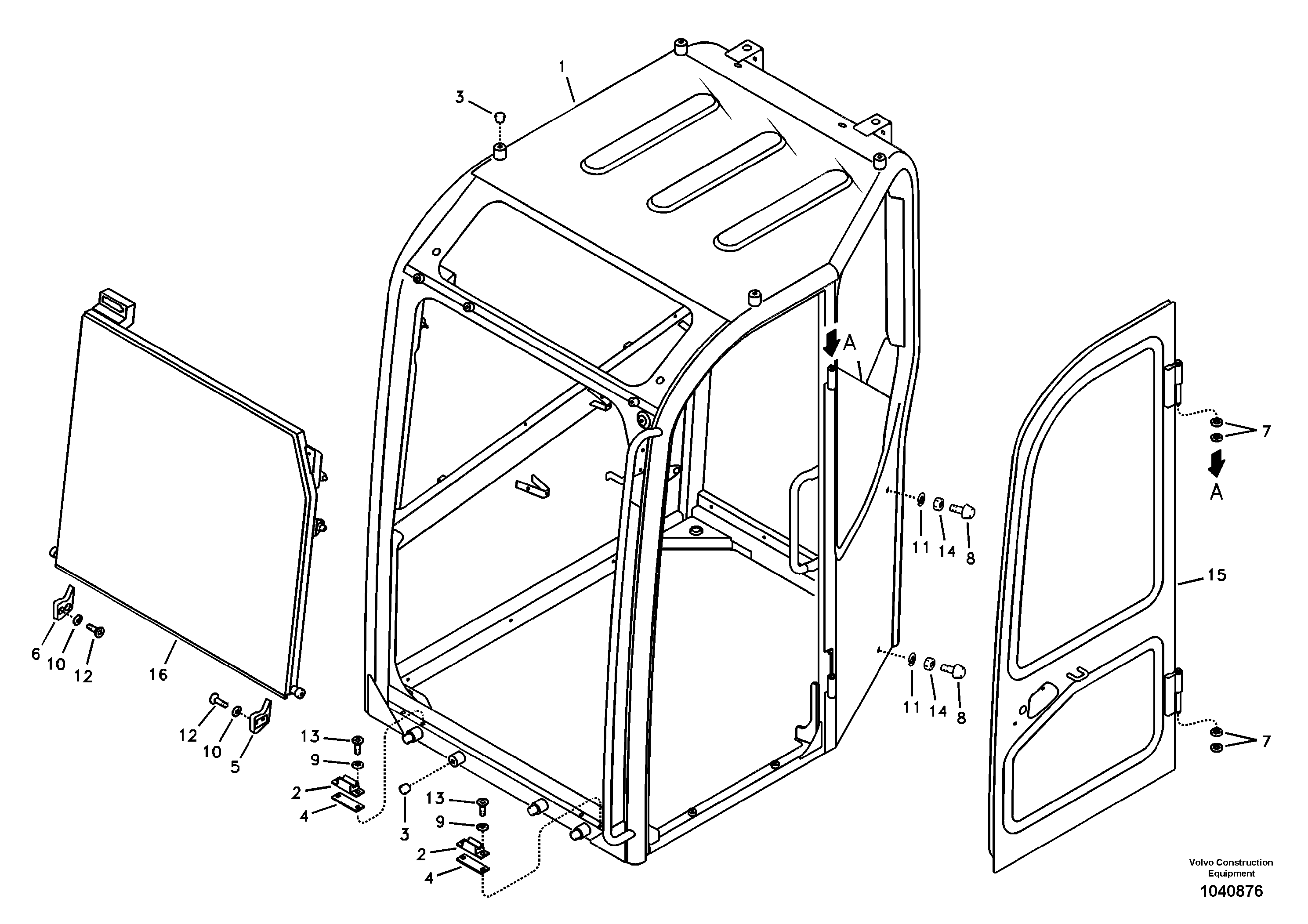Схема запчастей Volvo ECR88 - 52392 Operators cab ECR88 S/N 14011-