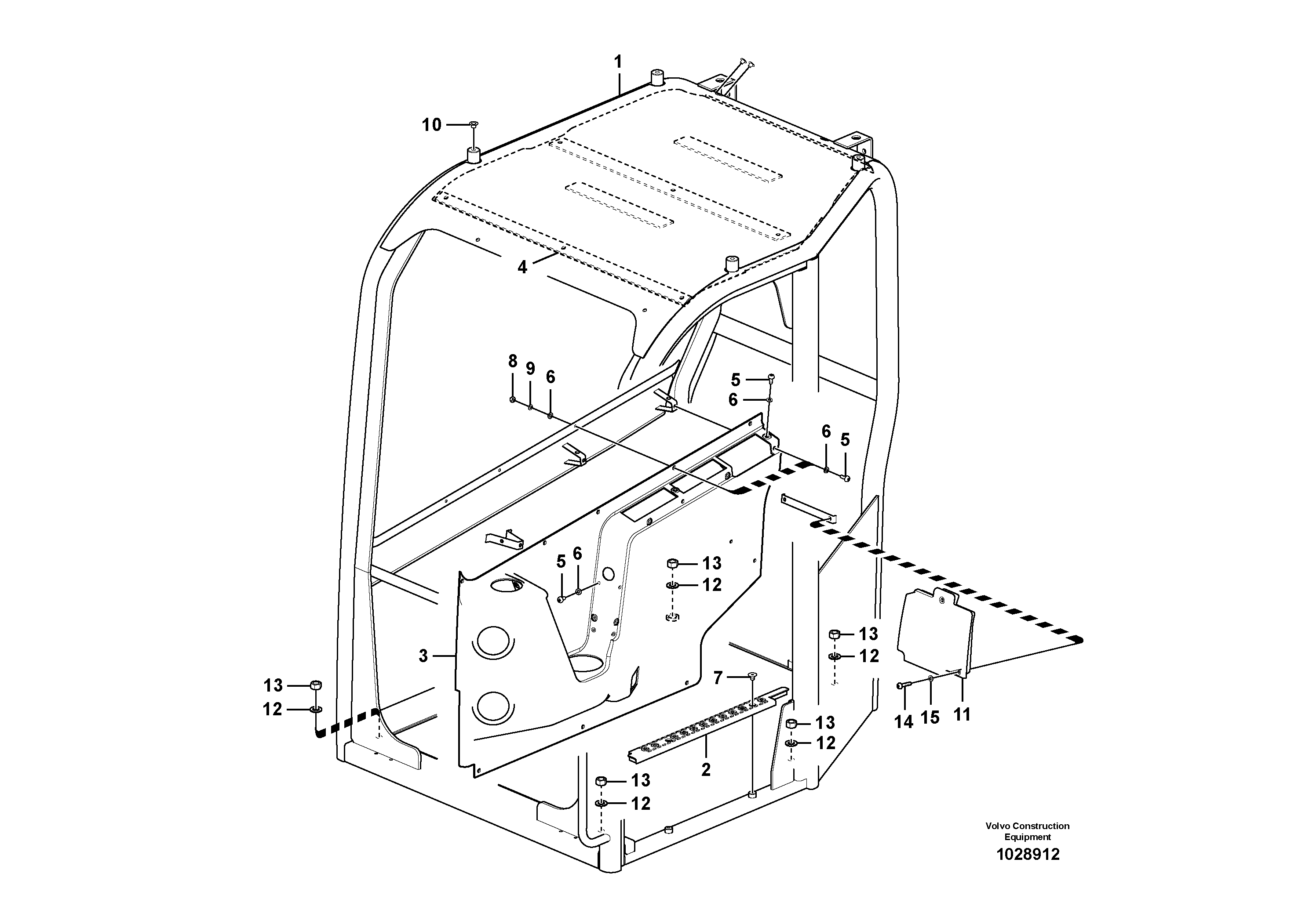 Схема запчастей Volvo ECR88 - 72075 Cab mount ECR88 S/N 14011-