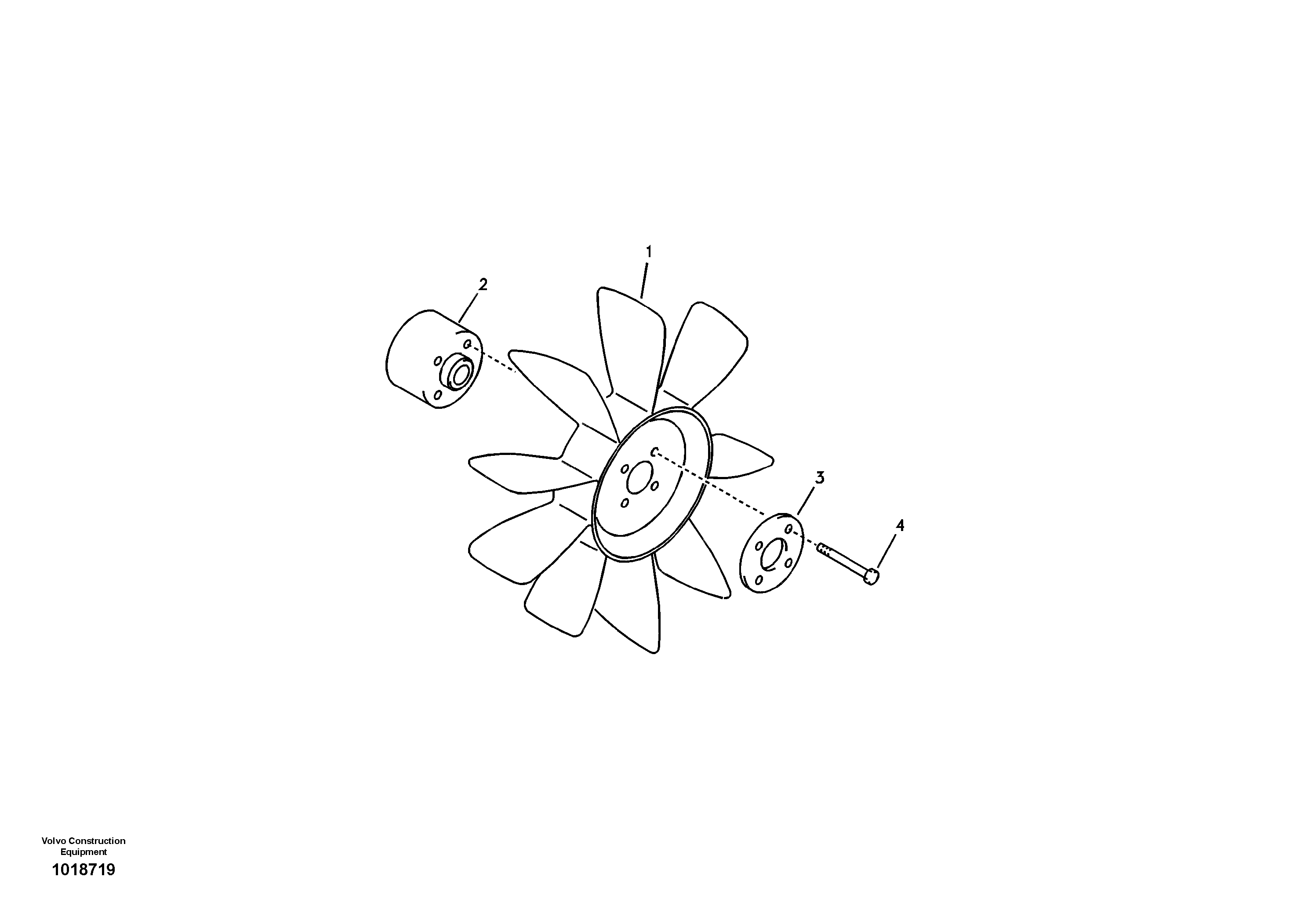 Схема запчастей Volvo ECR88 - 38835 Cooling fan mounting ECR88 S/N 10001-14010