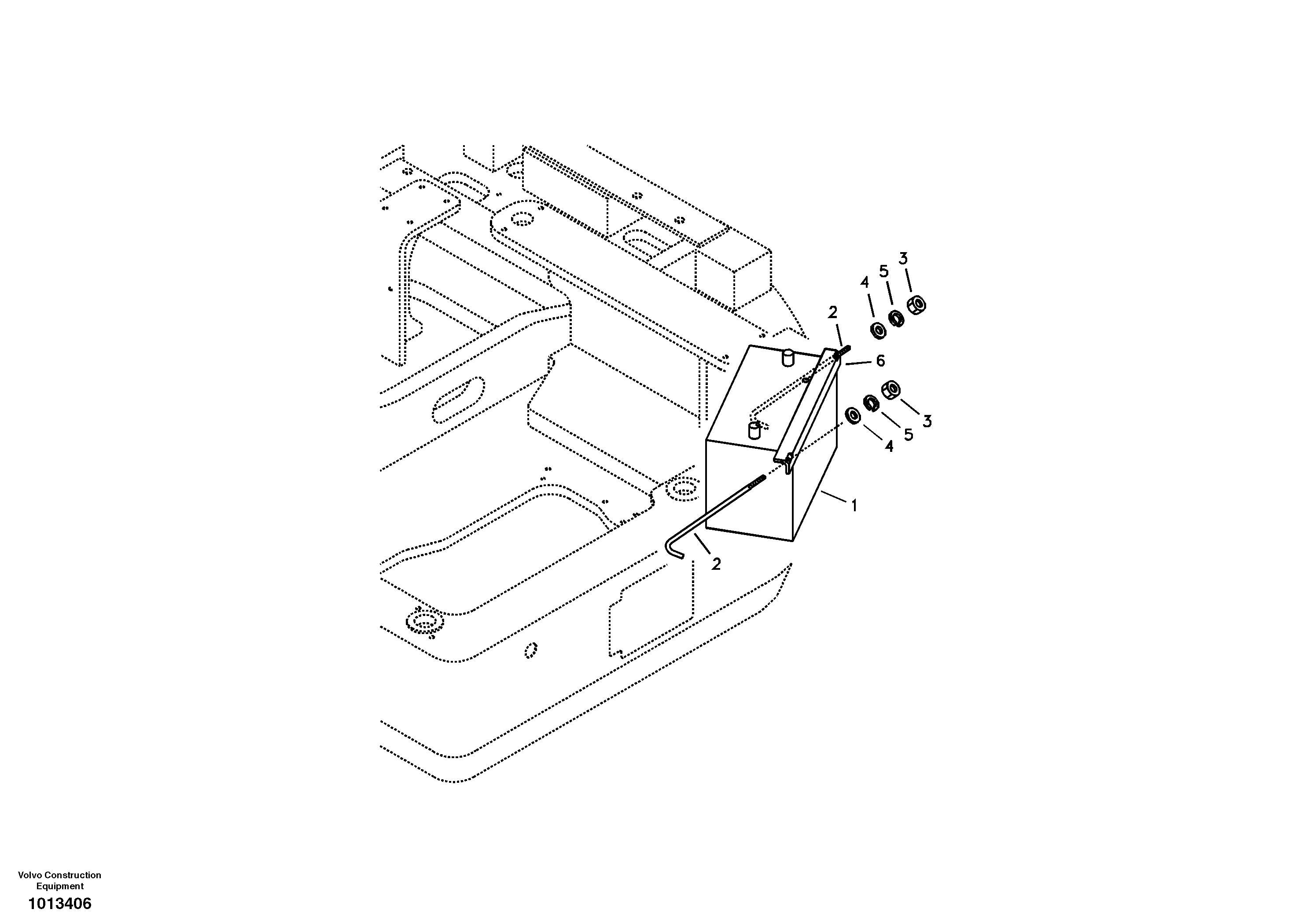 Схема запчастей Volvo ECR88 - 28932 Battery with assembling details ECR88 S/N 10001-14010