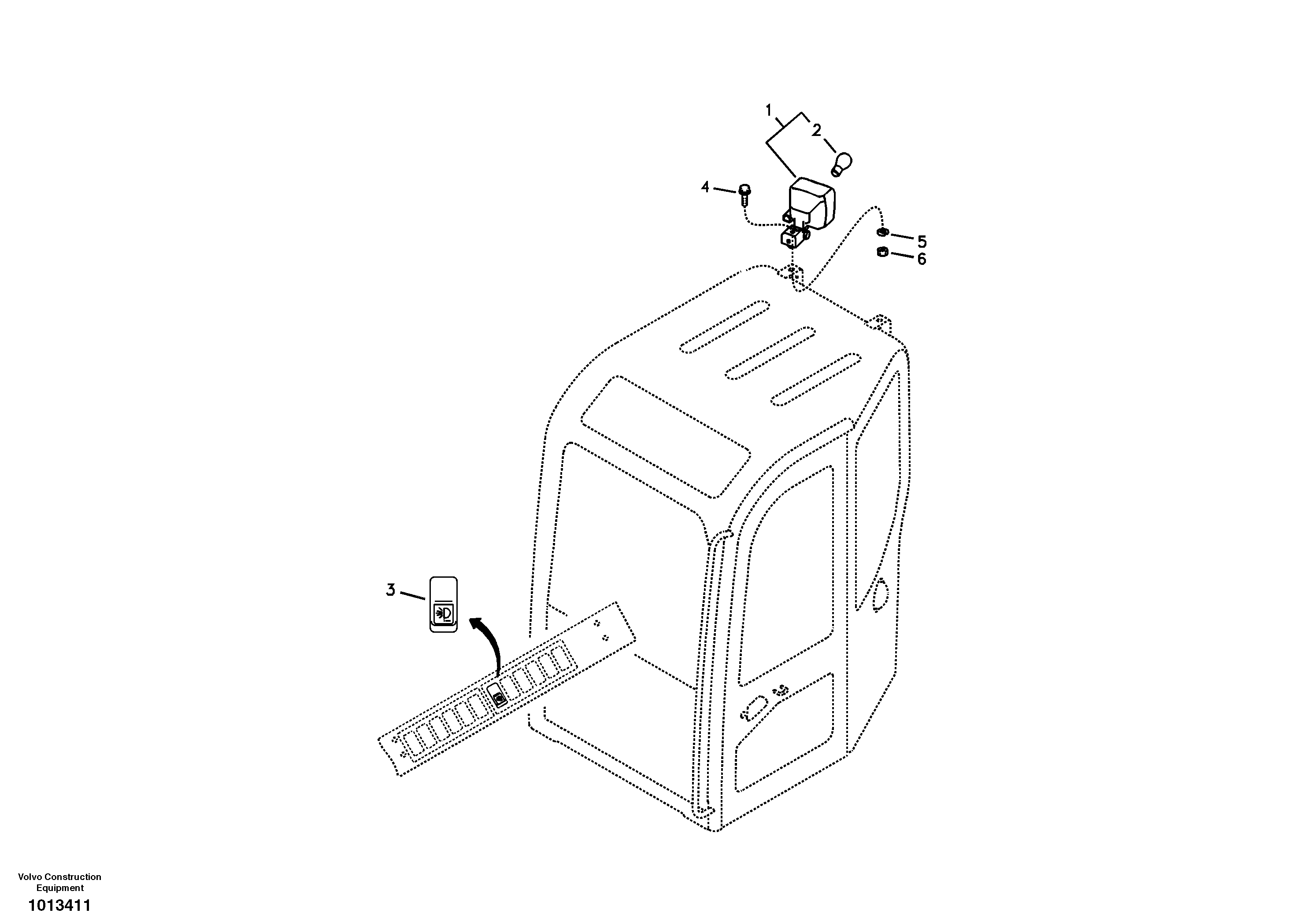 Схема запчастей Volvo ECR88 - 30600 Work lights, extra ECR88 S/N 10001-14010