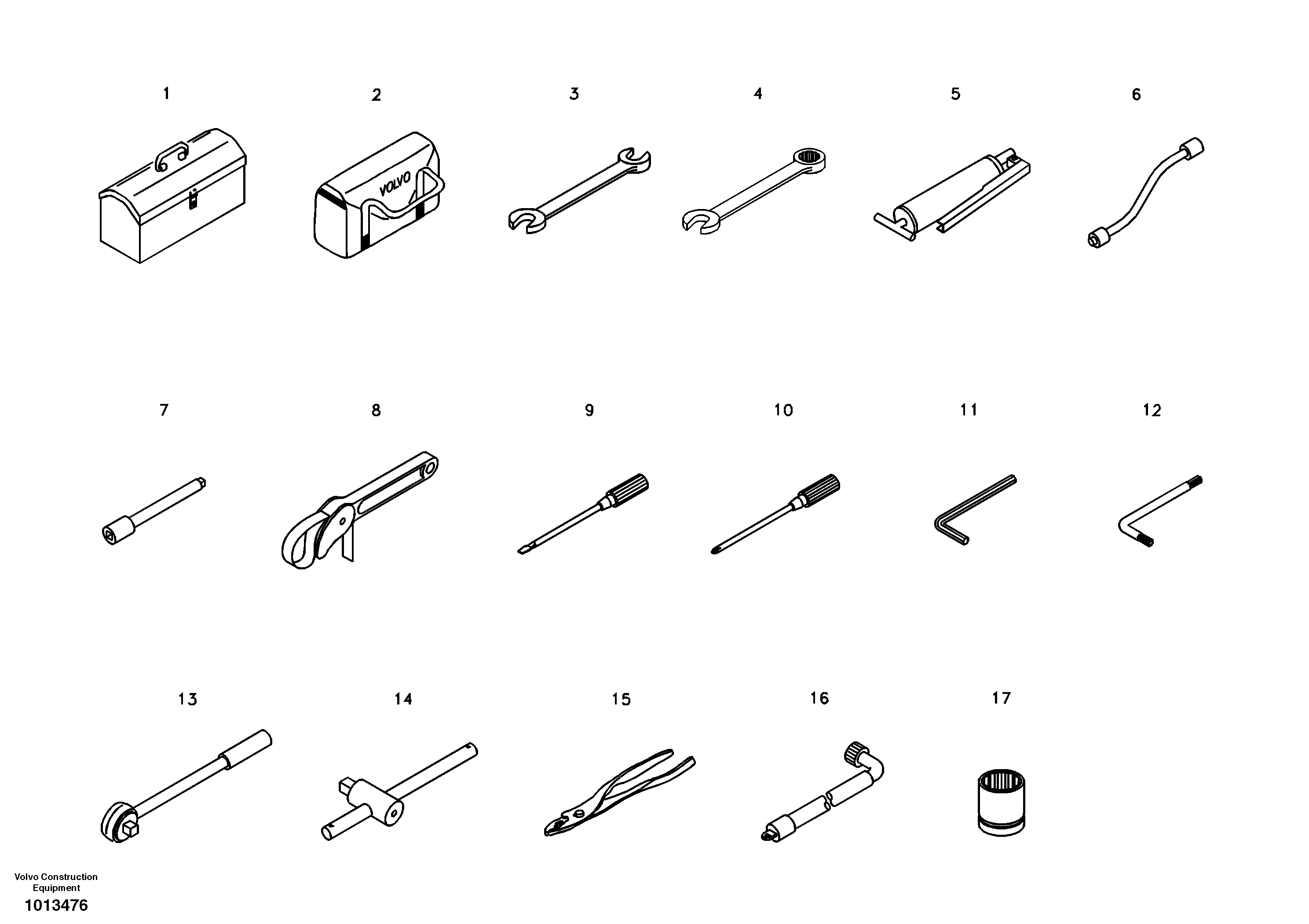 Схема запчастей Volvo ECR88 - 59737 Инструменты для ремонта ECR88 S/N 14011-
