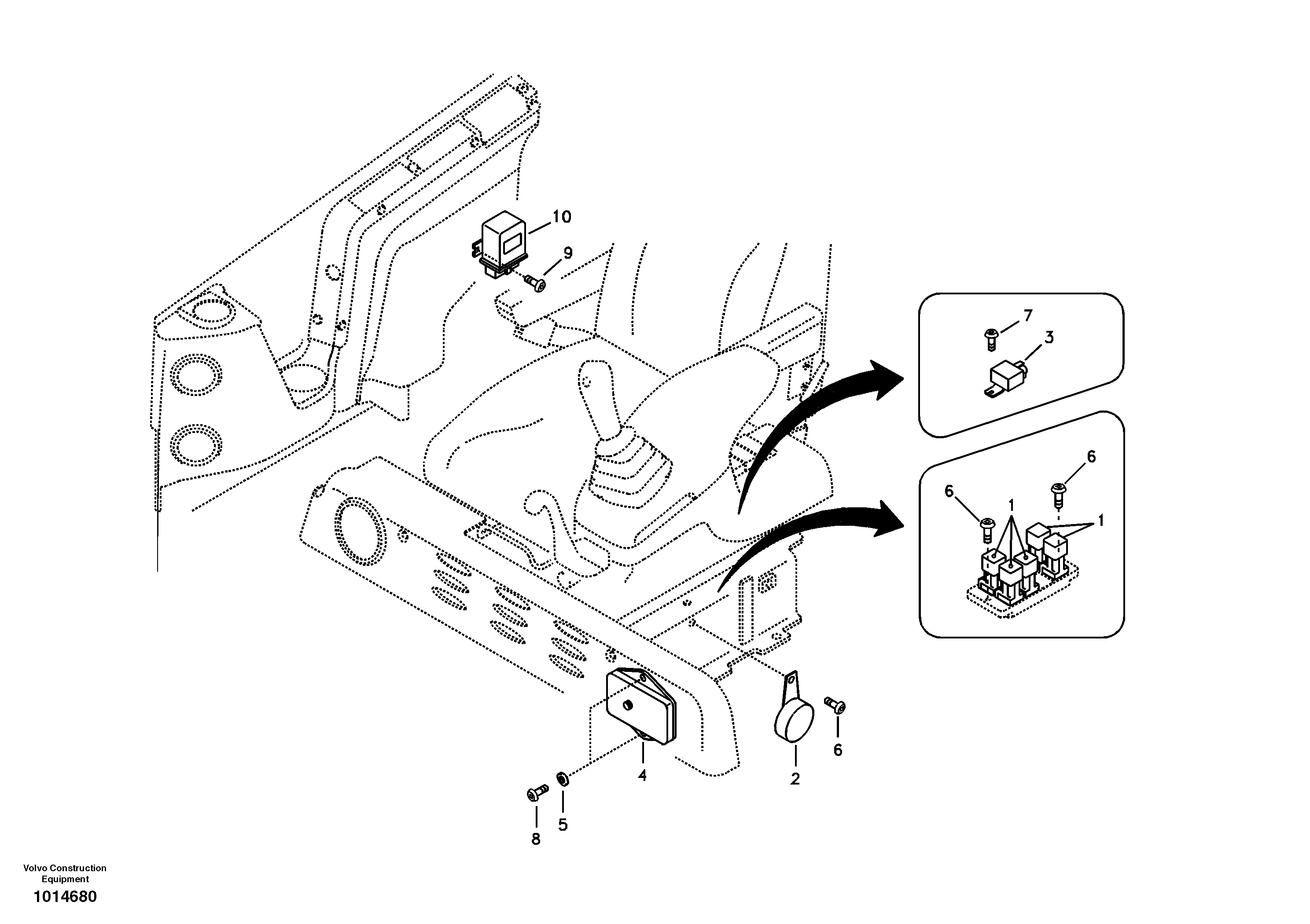 Схема запчастей Volvo ECR88 - 33755 Switch, quickfit control ECR88 S/N 10001-14010