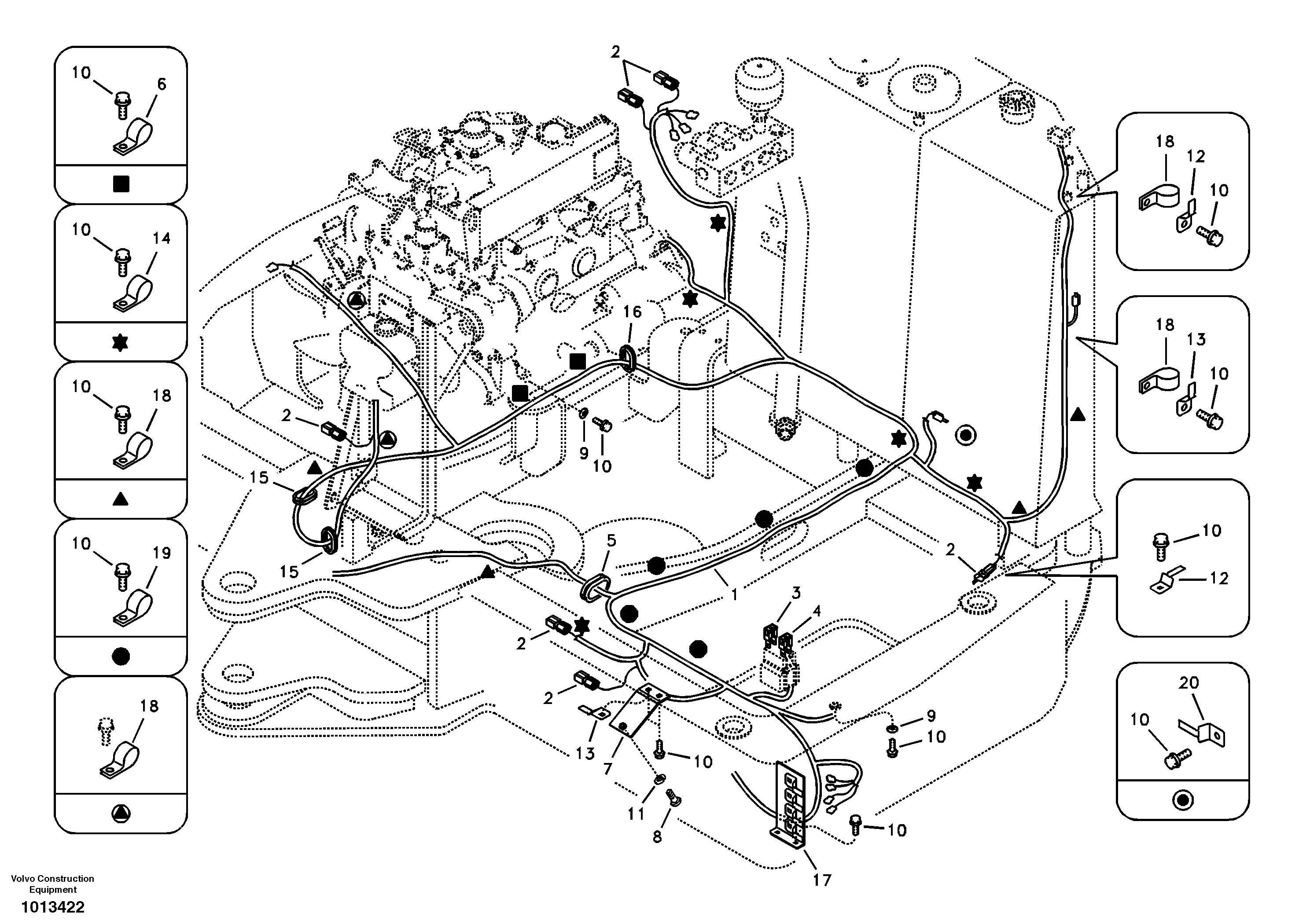 Схема запчастей Volvo ECR88 - 59217 Cable and wire harness, main ECR88 S/N 10001-14010