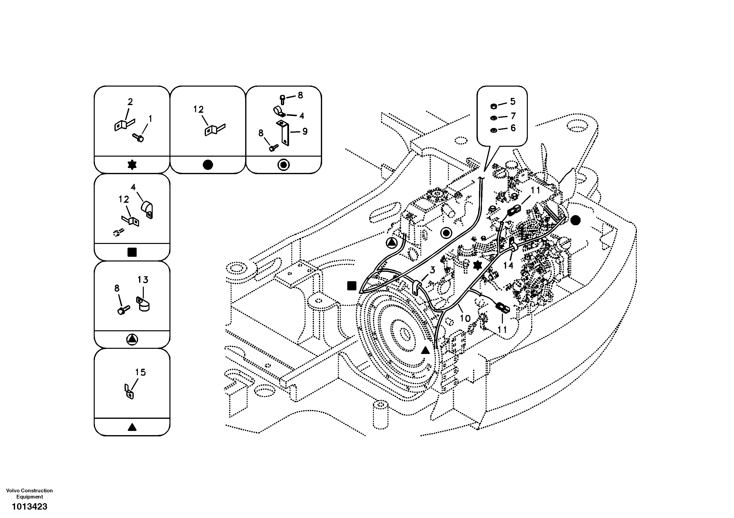 Схема запчастей Volvo ECR88 - 64402 Cable harness, engine ECR88 S/N 10001-14010