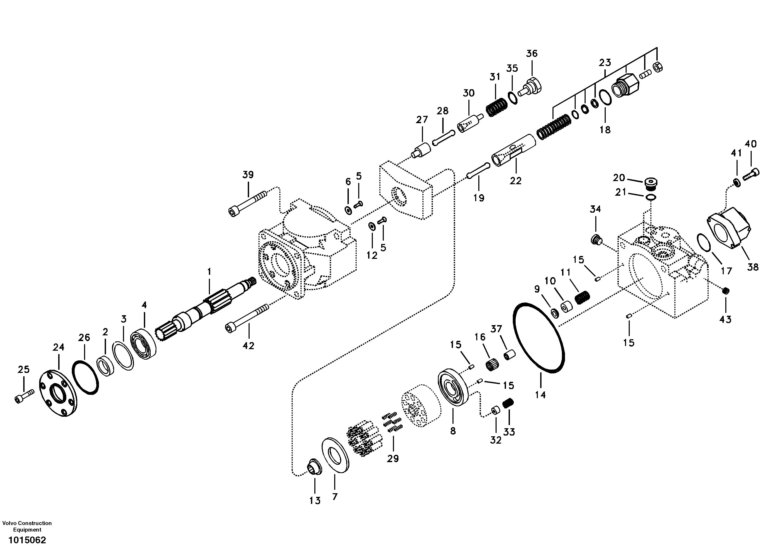 Схема запчастей Volvo ECR88 - 91633 Гидронасос (основной насос) ECR88 S/N 14011-