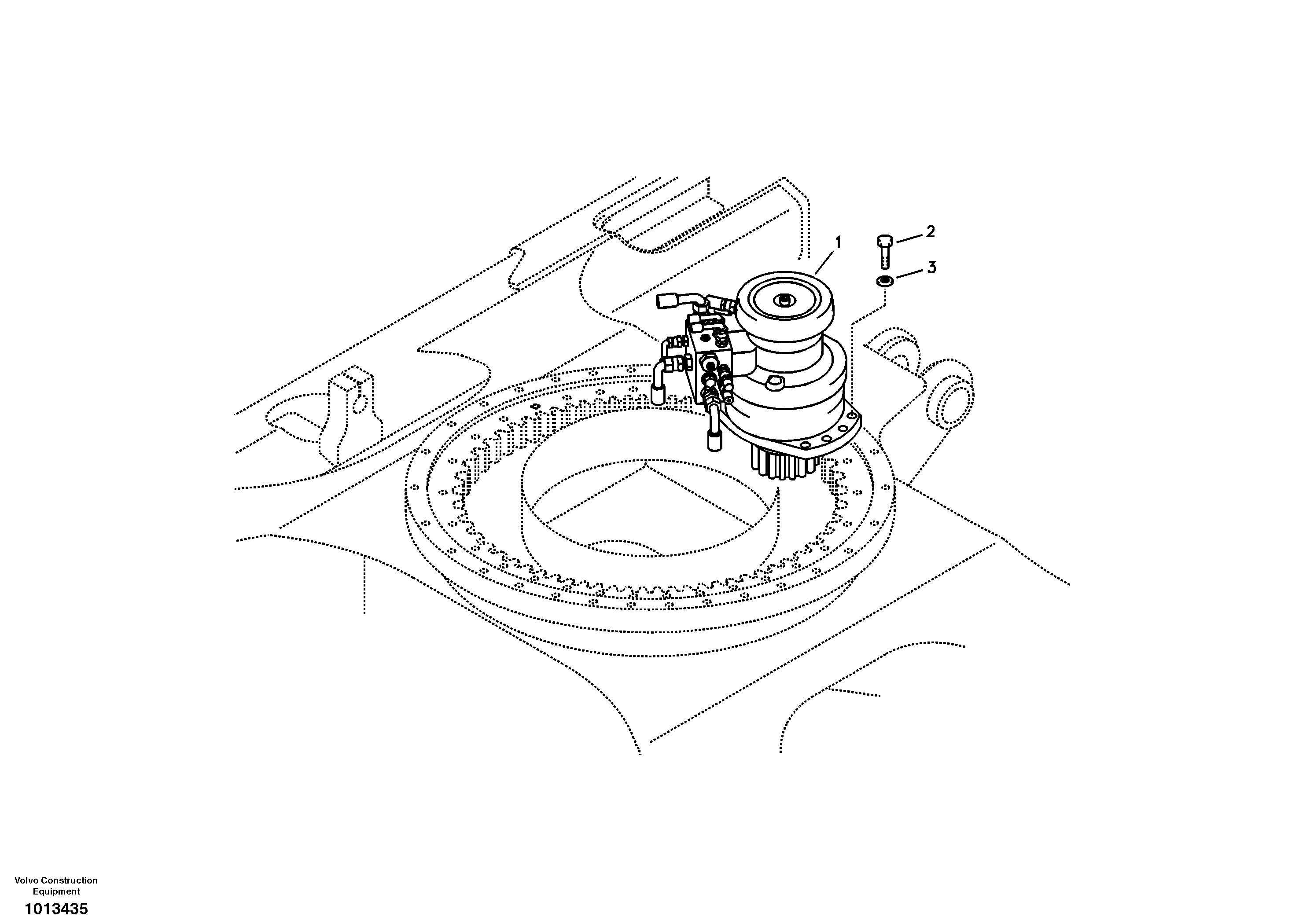 Схема запчастей Volvo ECR88 - 27318 Swing motor with mounting parts ECR88 S/N 10001-14010