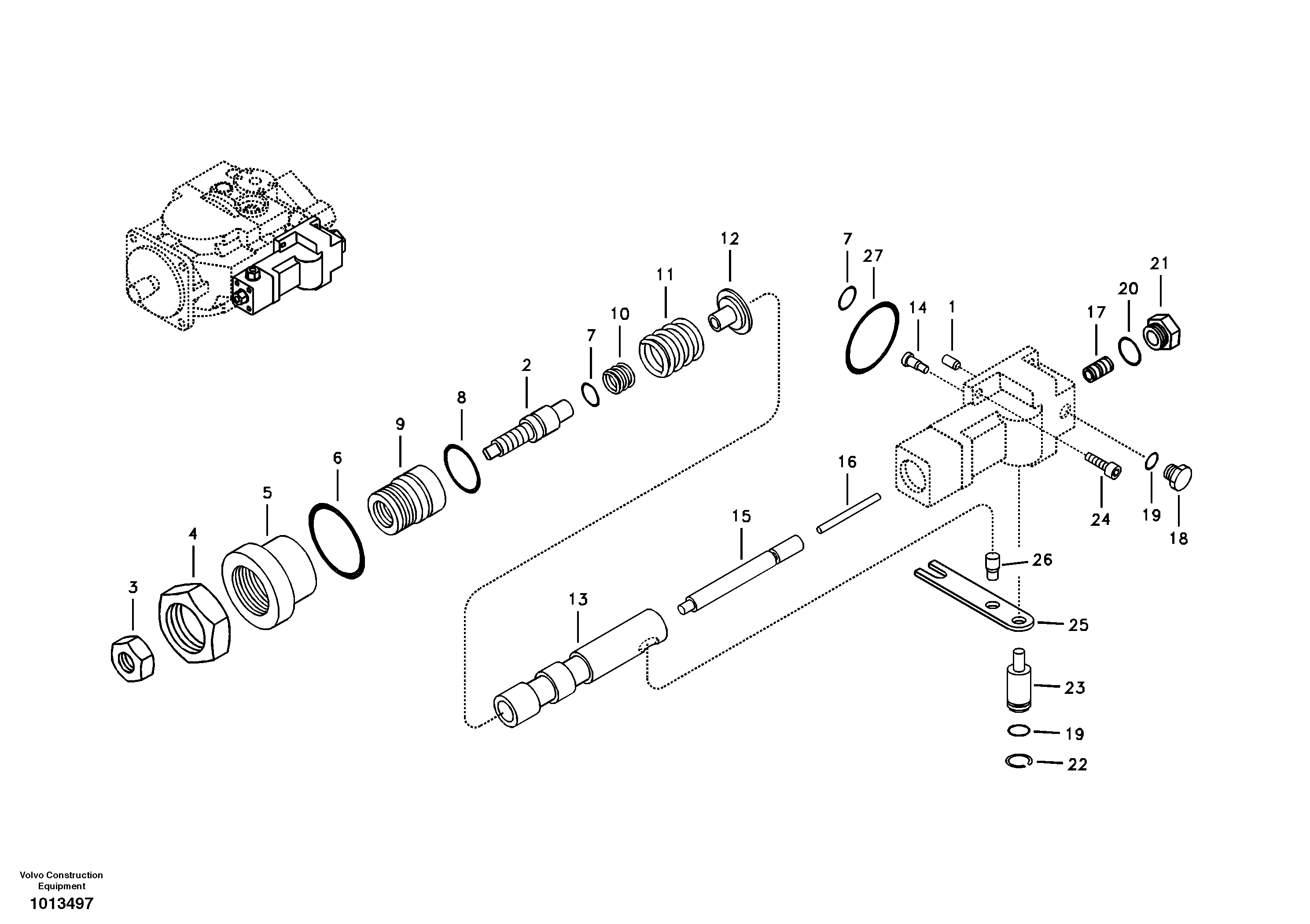 Схема запчастей Volvo ECR88 - 94400 Regulator, hydraulic pump ECR88 S/N 14011-