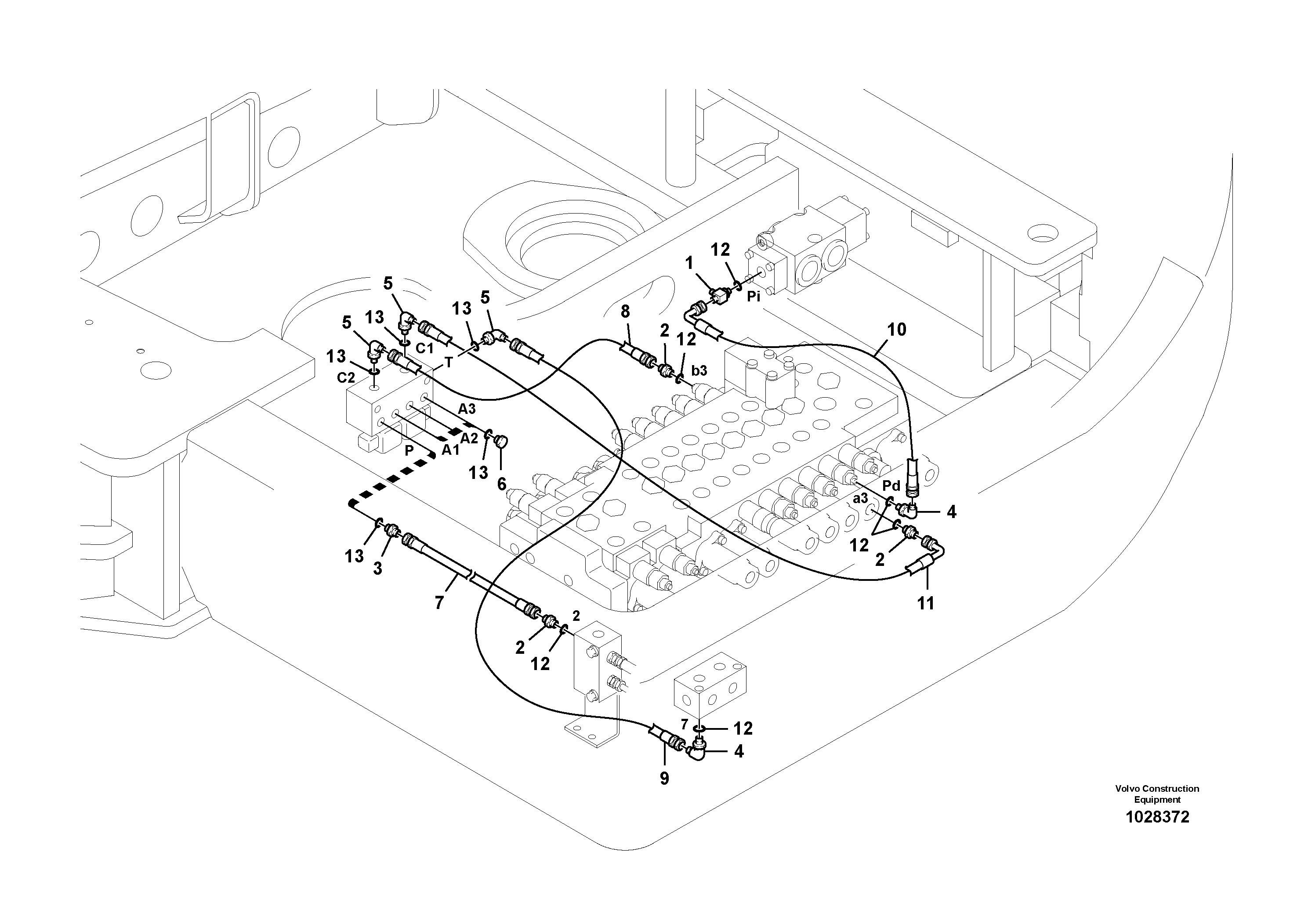 Схема запчастей Volvo ECR88 - 42038 Servo system, hammer and shear ECR88 S/N 14011-