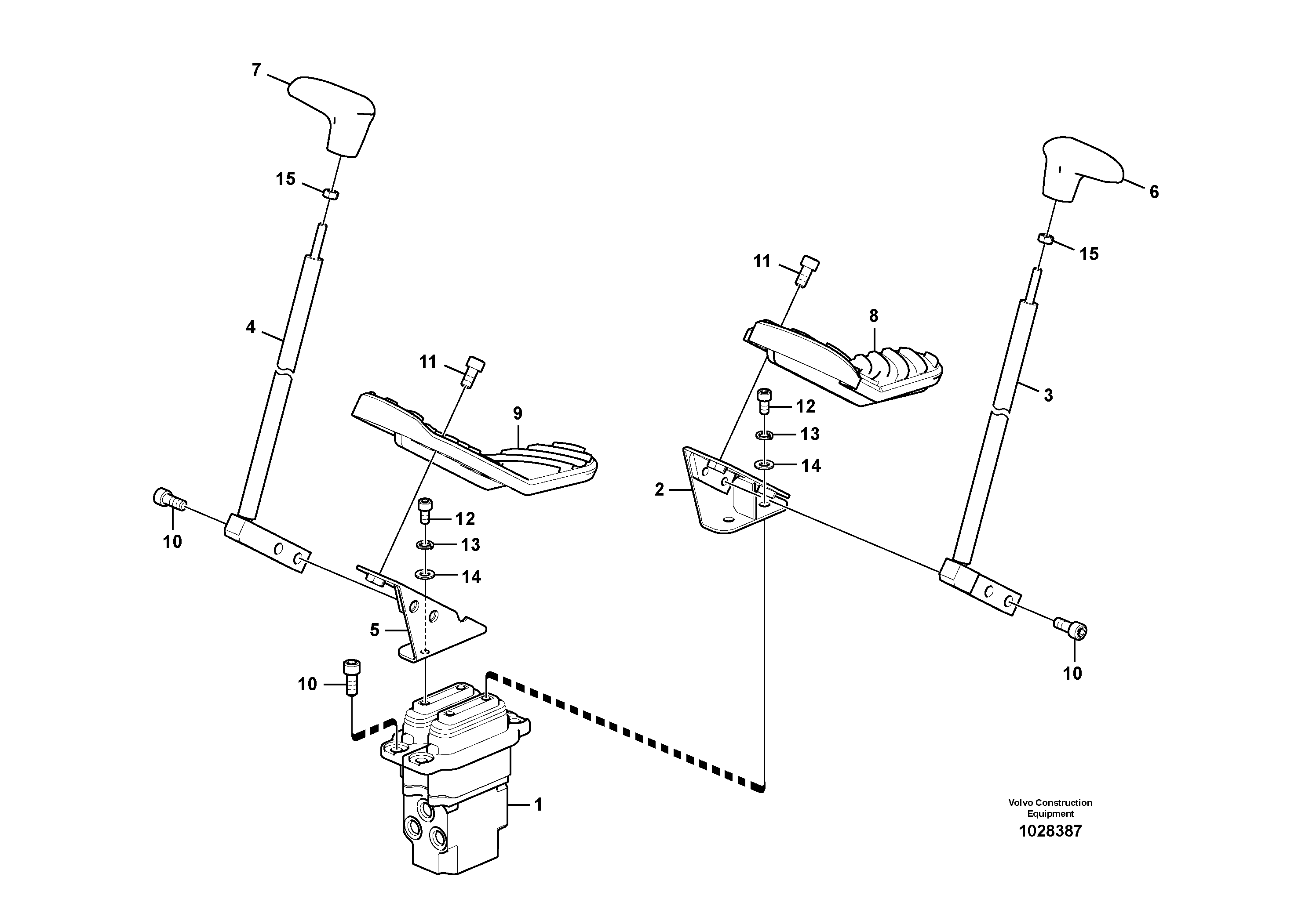 Схема запчастей Volvo ECR88 - 66079 Remote control valve pedal with fitting parts ECR88 S/N 14011-