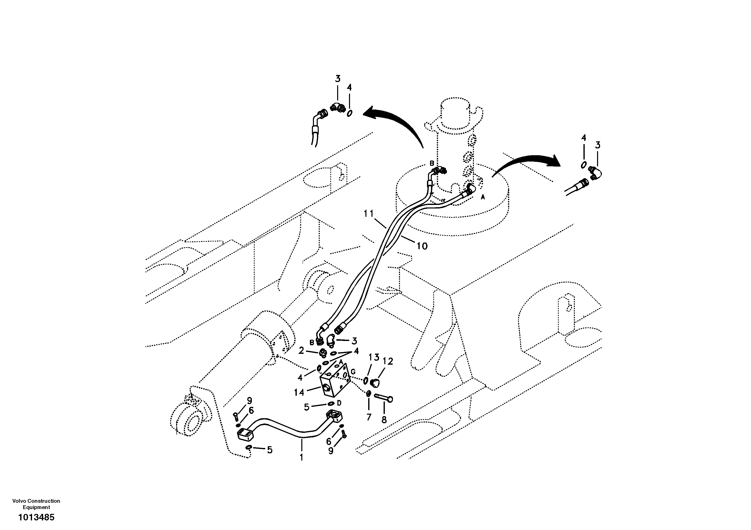 Схема запчастей Volvo ECR88 - 78325 Working hydraulic, dozer blade ECR88 S/N 14011-