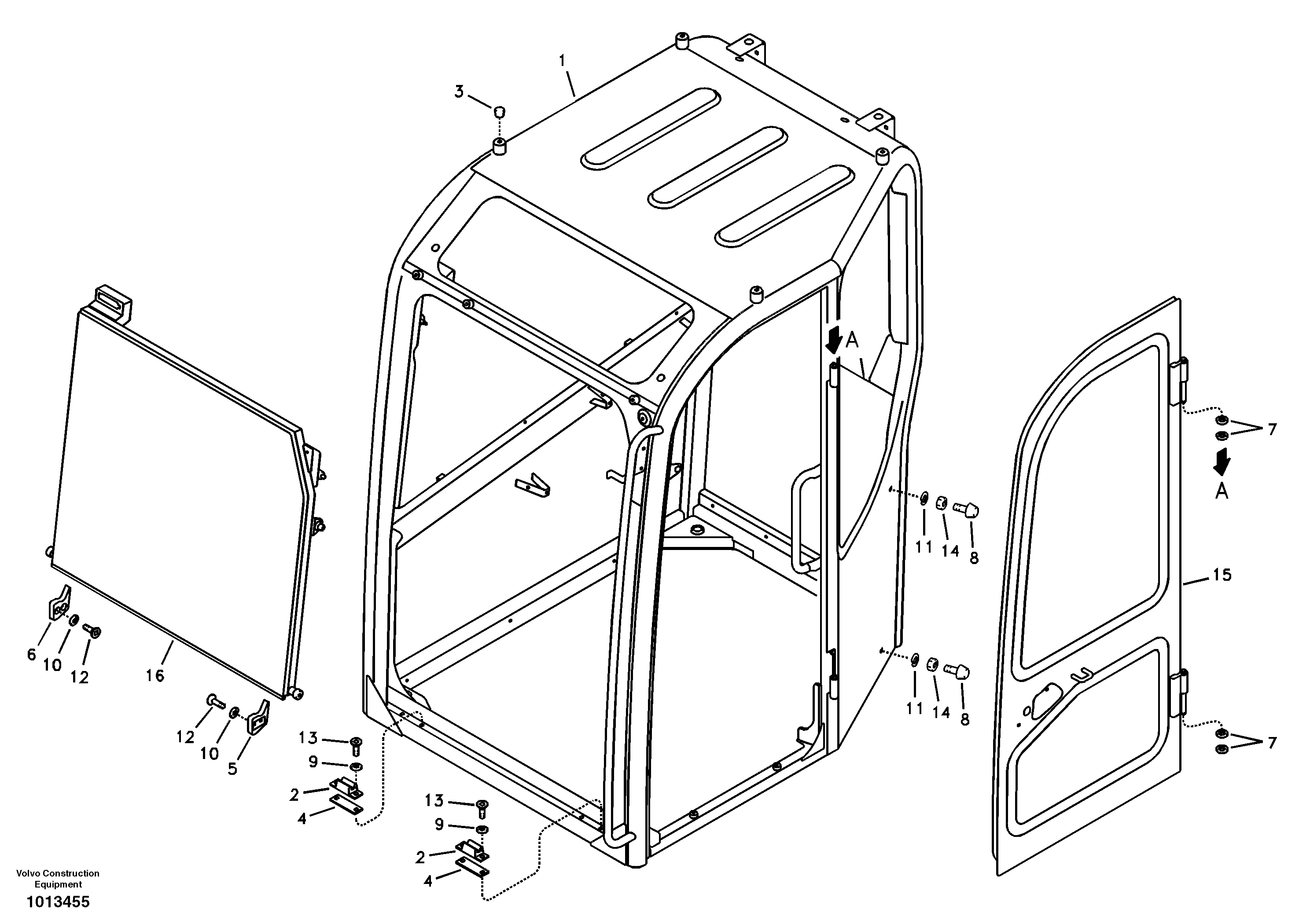 Схема запчастей Volvo ECR88 - 91918 Operators cab ECR88 S/N 10001-14010