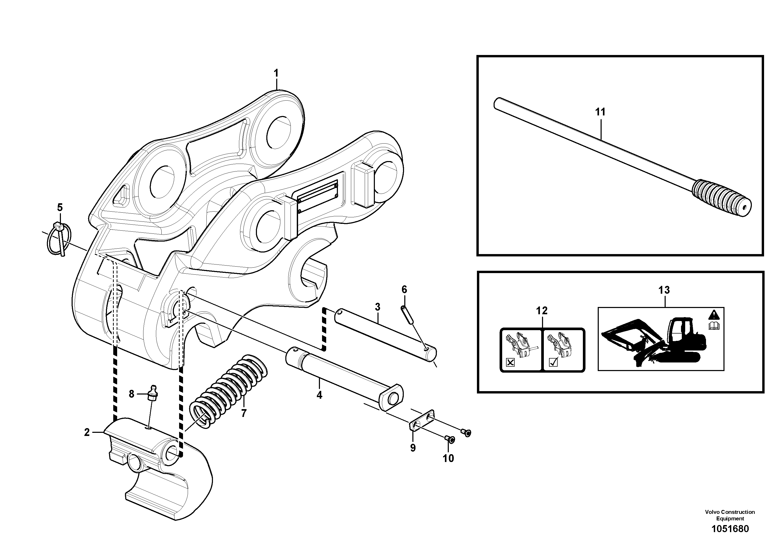 Схема запчастей Volvo ECR88 - 573 Quickfit, mechanical ECR88 S/N 14011-