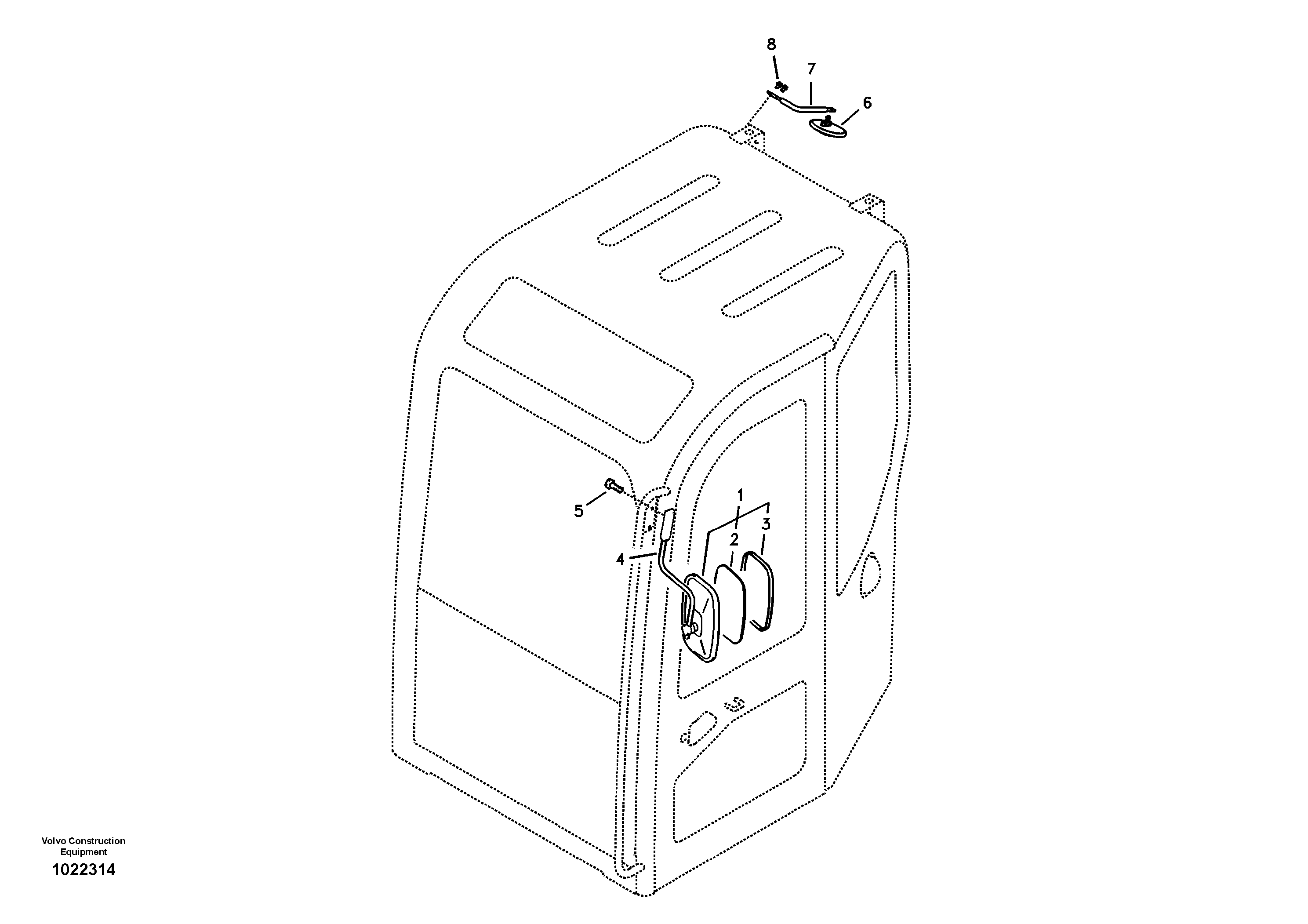 Схема запчастей Volvo ECR88 - 78501 Rear view mirror ECR88 S/N 10001-14010