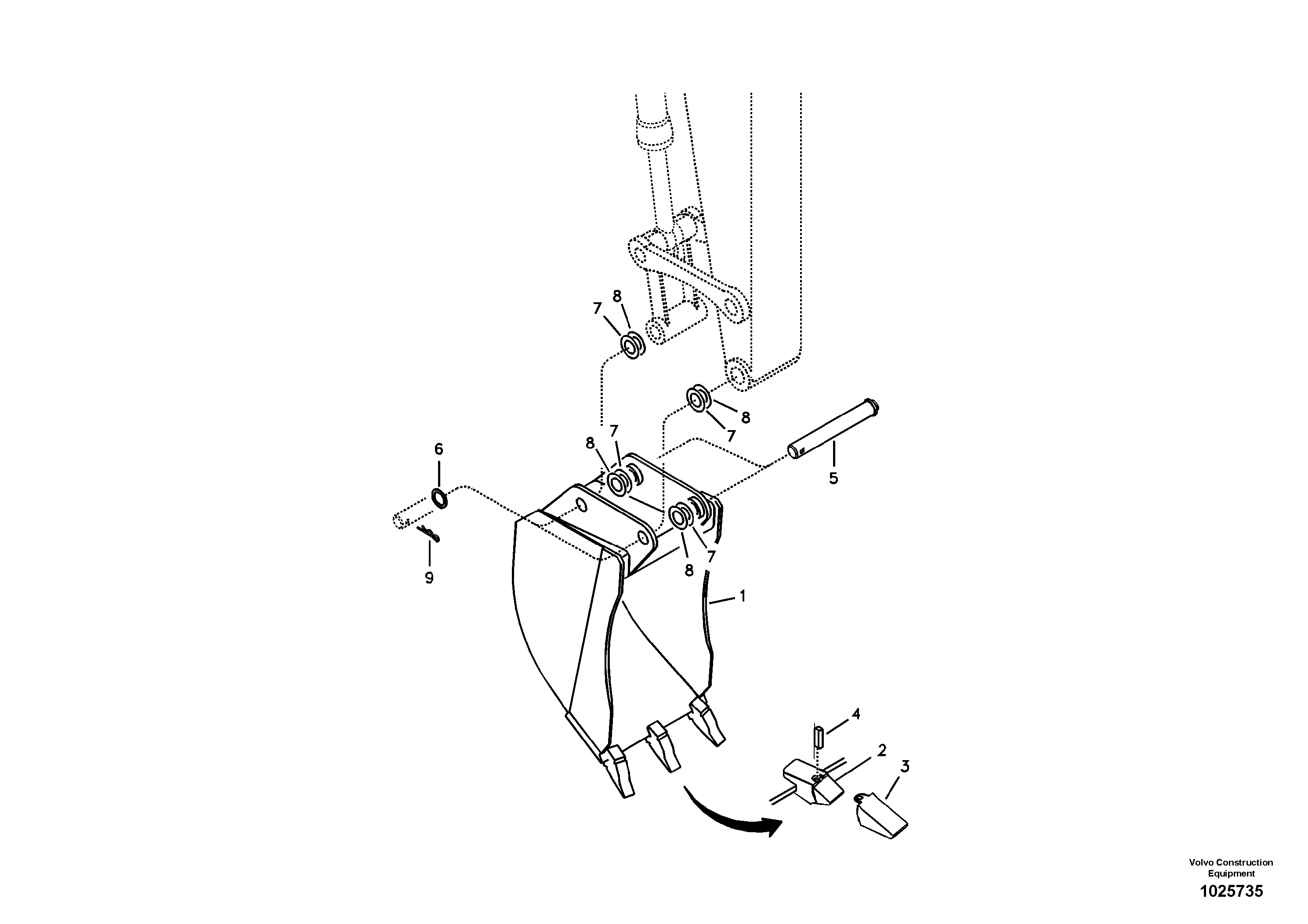 Схема запчастей Volvo ECR88 - 49365 Ковш ECR88 S/N 14011-
