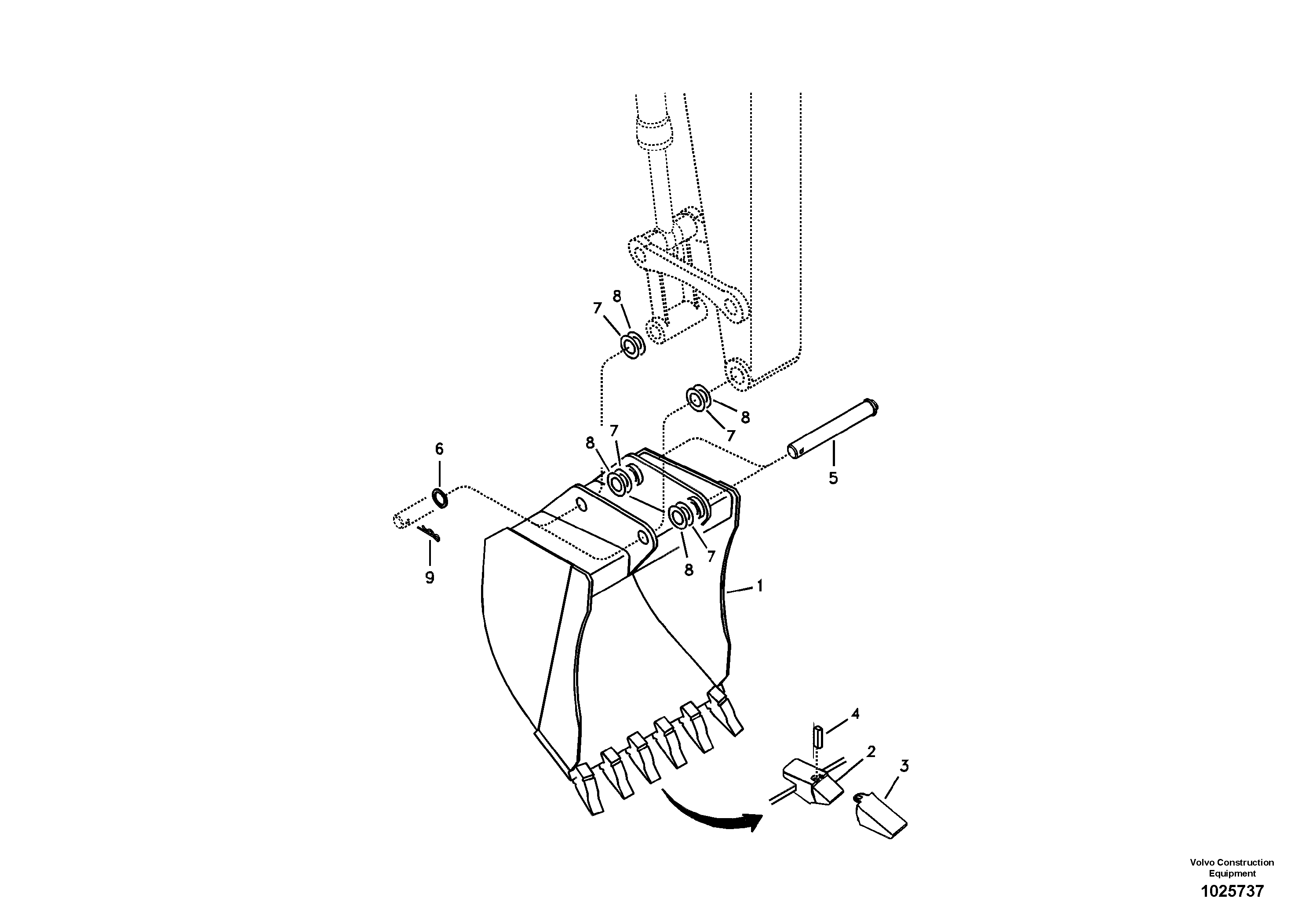 Схема запчастей Volvo ECR88 - 49367 Ковш ECR88 S/N 14011-