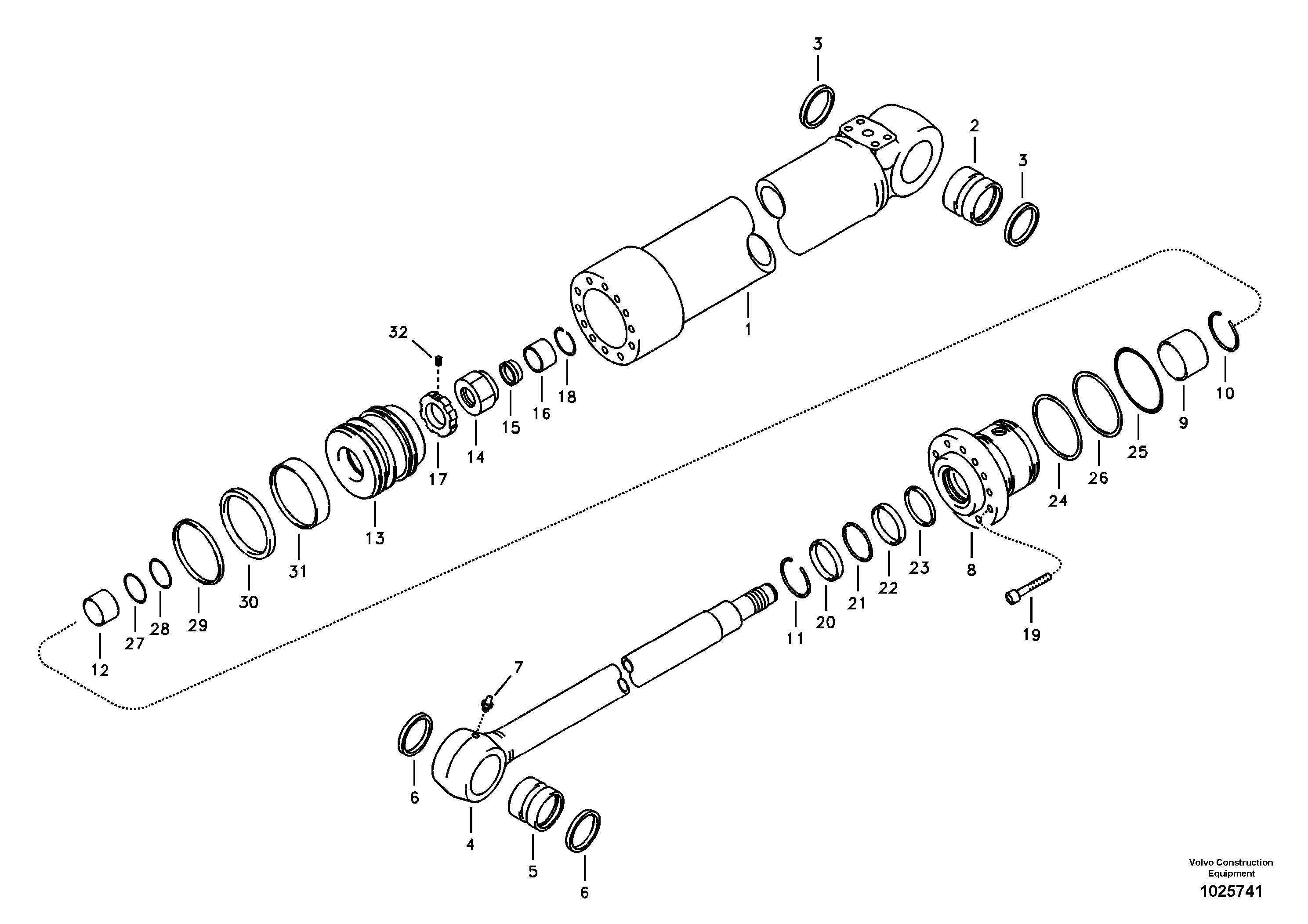 Схема запчастей Volvo ECR88 - 36564 Boom swing cylinder ECR88 S/N 14011-