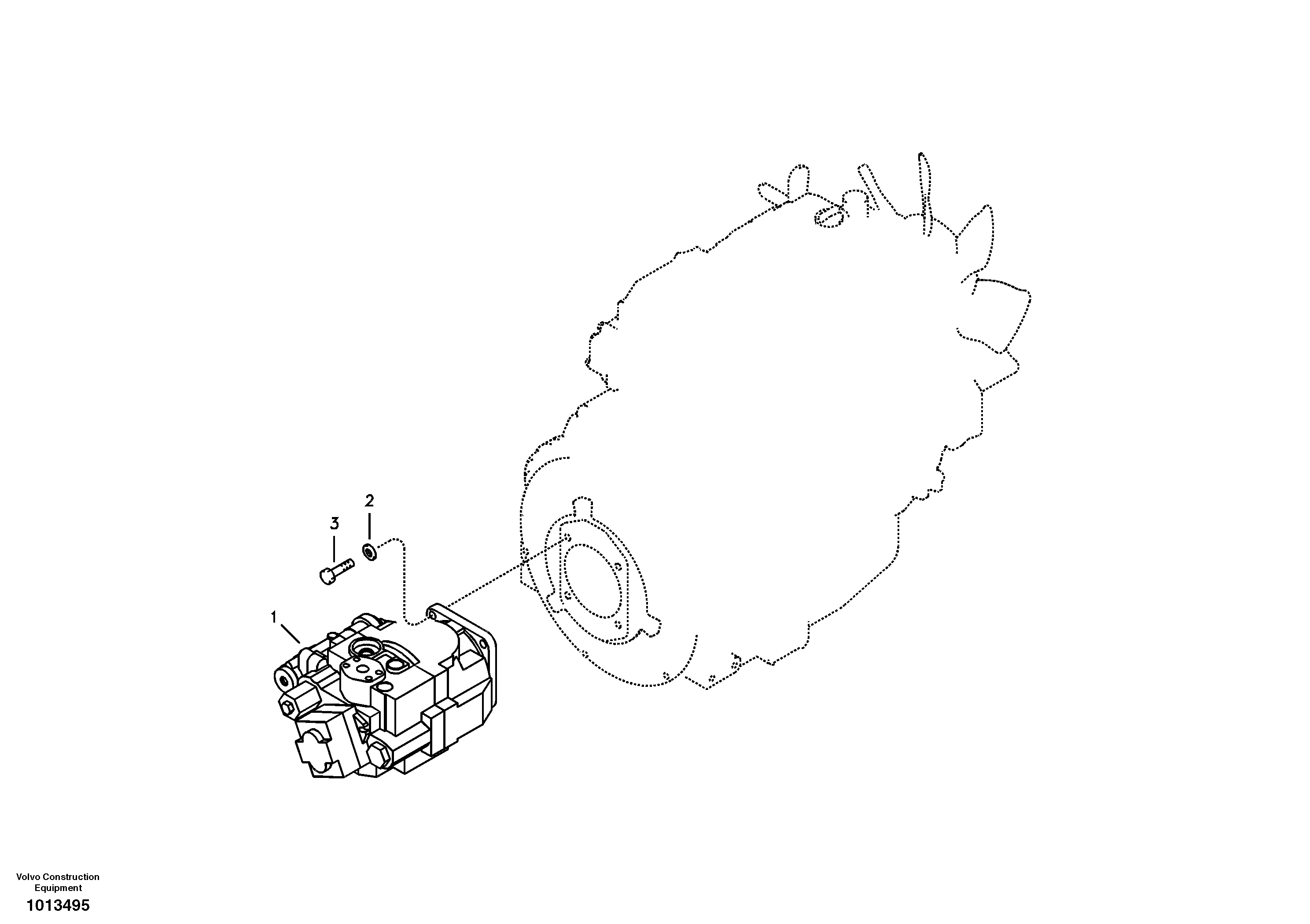 Схема запчастей Volvo ECR88 - 26162 Pump installation ECR88 S/N 10001-14010