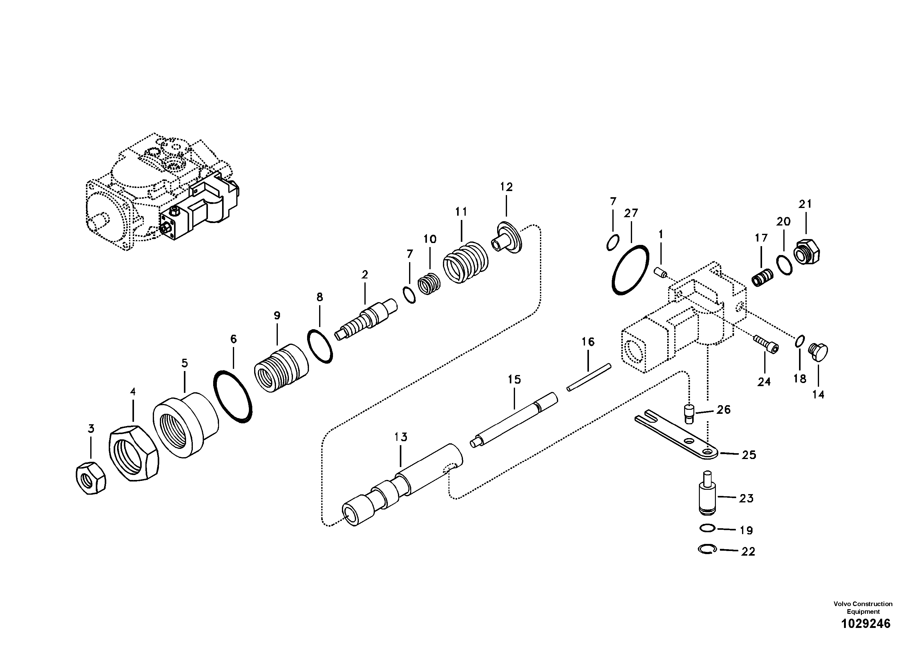 Схема запчастей Volvo ECR88 - 95291 Regulator, hydraulic pump ECR88 S/N 10001-14010