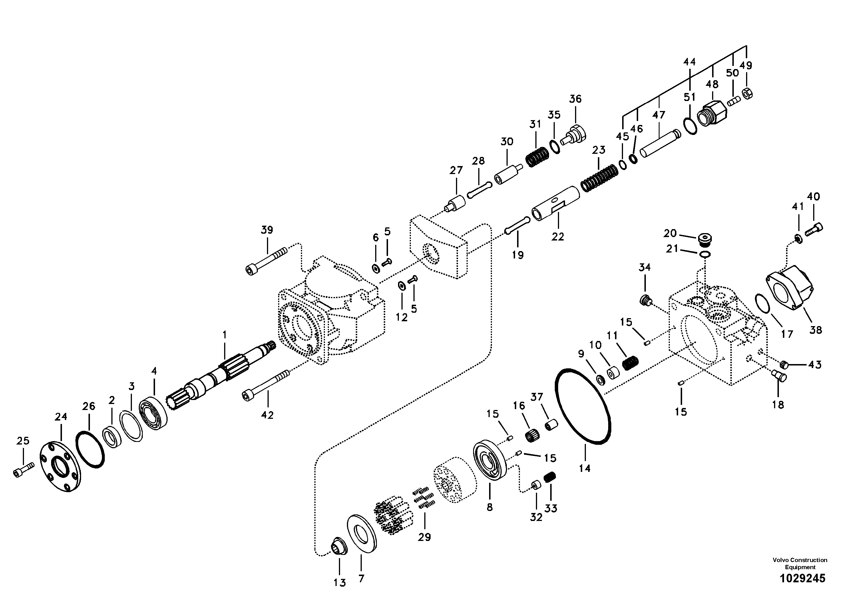 Схема запчастей Volvo ECR88 - 96217 Гидронасос (основной насос) ECR88 S/N 10001-14010