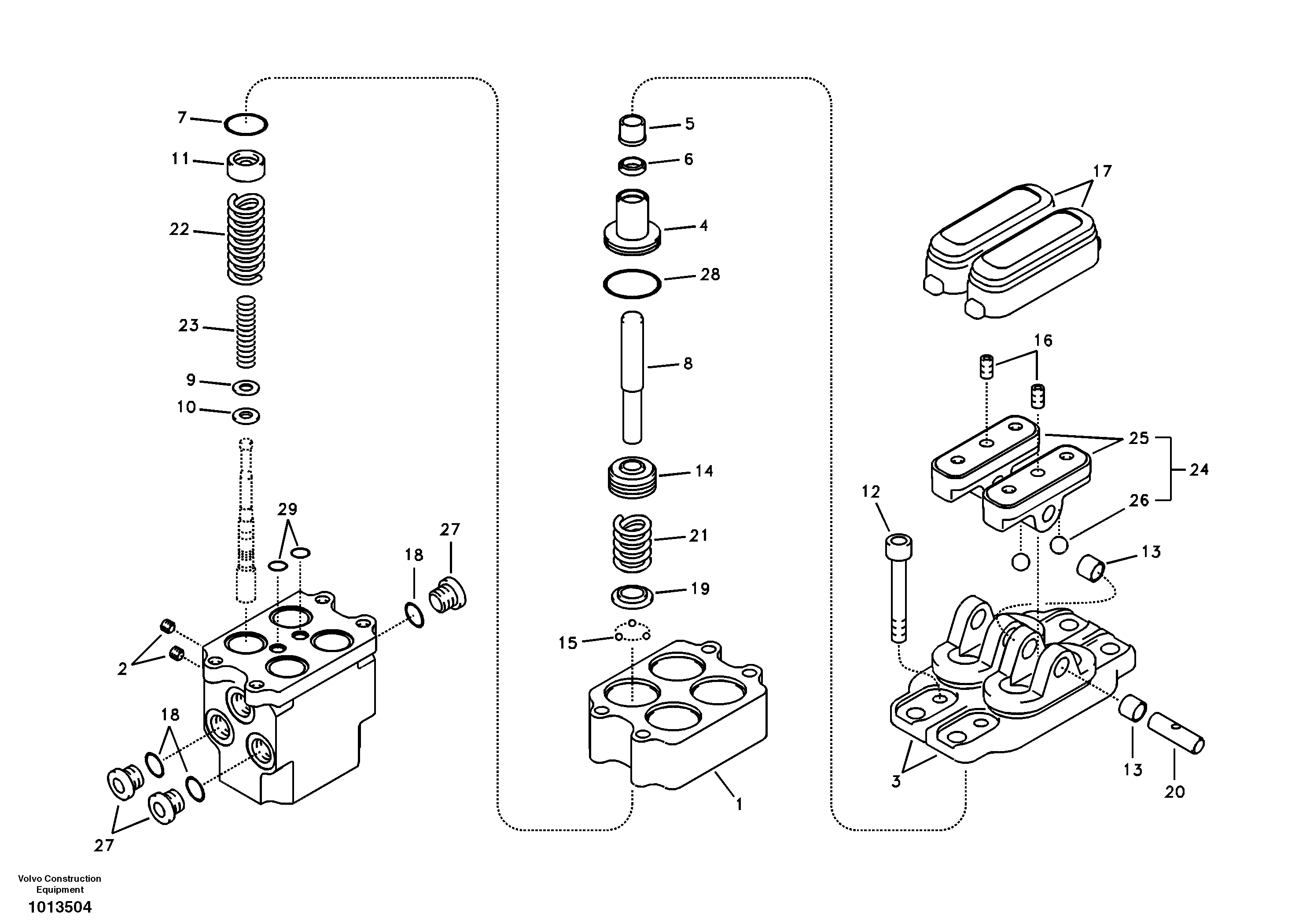 Схема запчастей Volvo ECR88 - 34227 Remote control valve pedal, travel motor ECR88 S/N 10001-14010